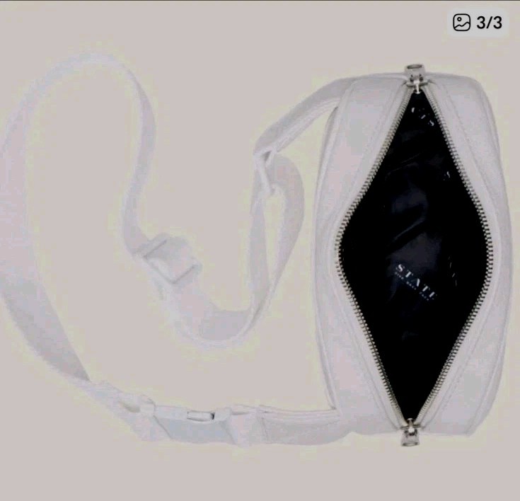 STATE Bennett Fanny Pack White Smooth Leather Crossbody Waist Belt Bag Purse NWT