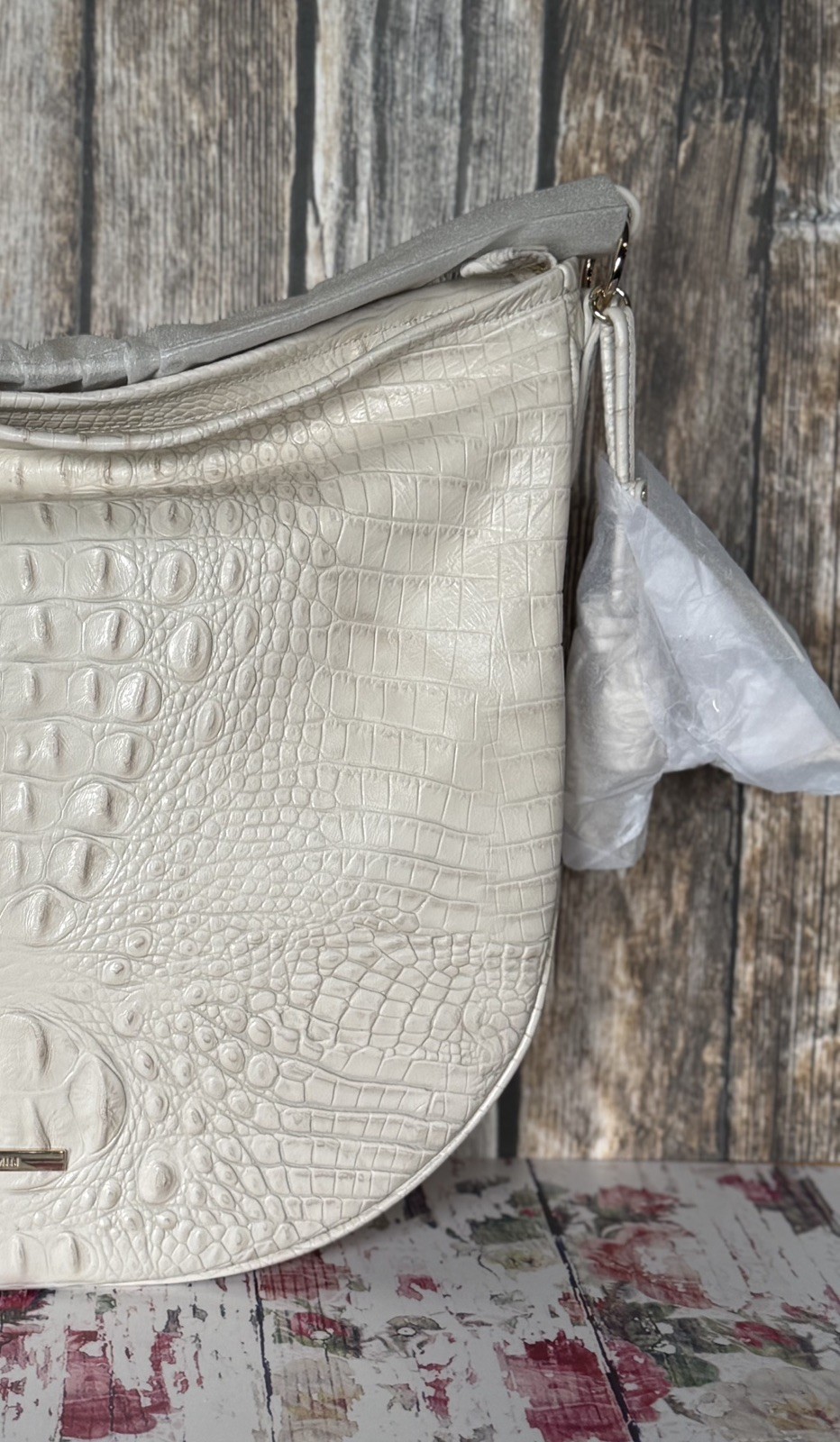 Brahmin Kathleen Rose IVORY Keepsake Shoulder Bag NWT and still in wrapping!