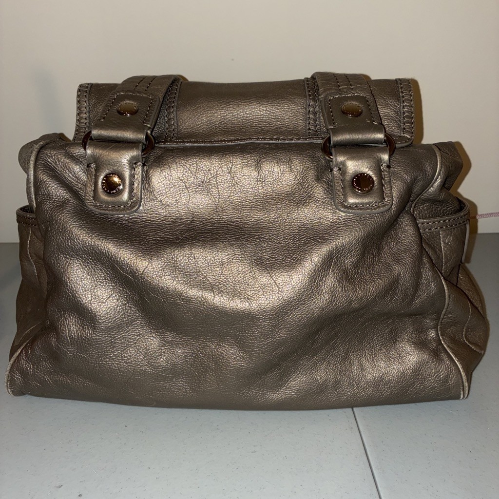Y2K Marc by Marc Jacobs 100% Leather Metallic Bronze Slouchy Satchel Bag EUC
