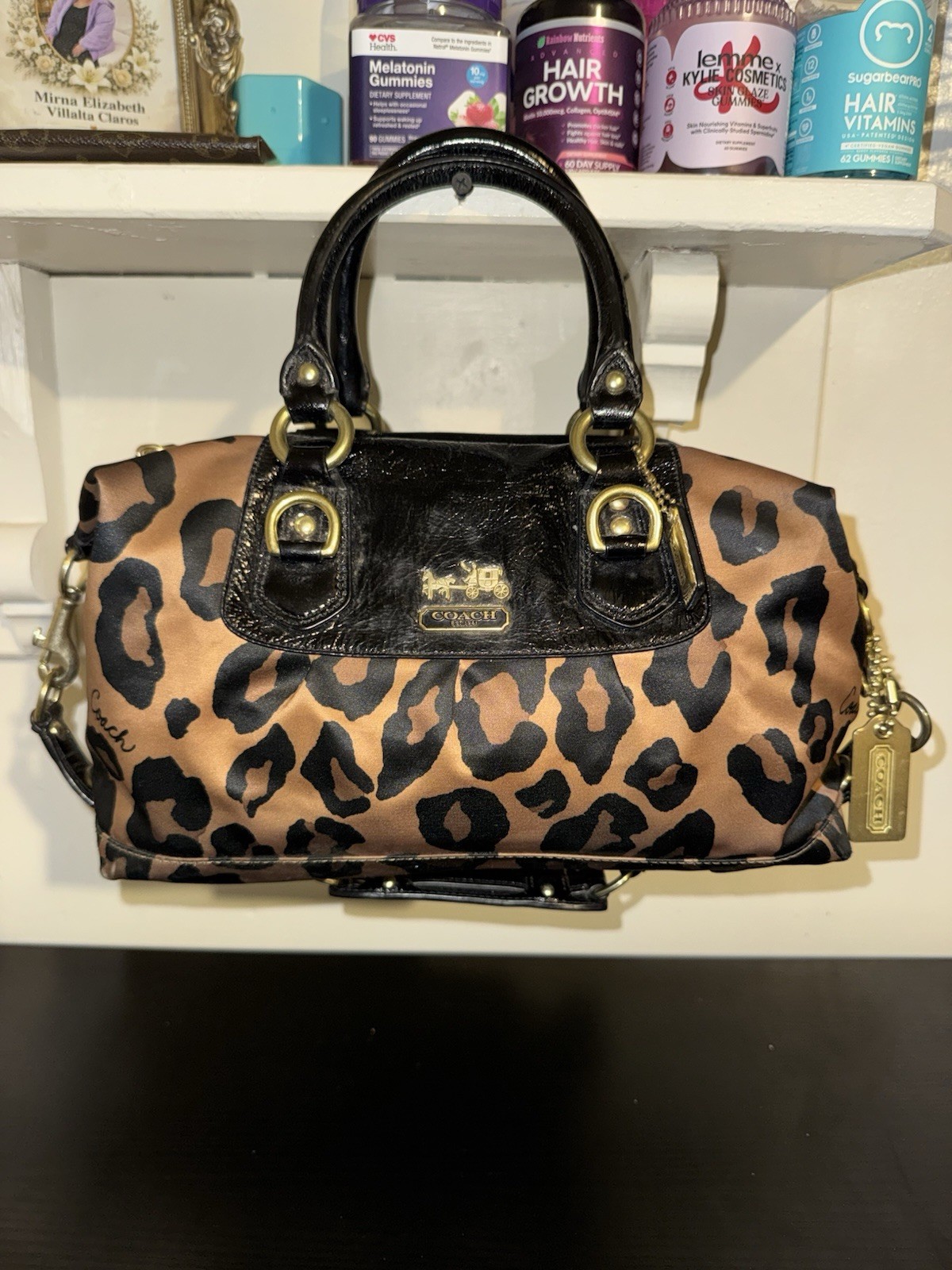 Coach Madison Ocelot Leopard Sabrina Handbag
