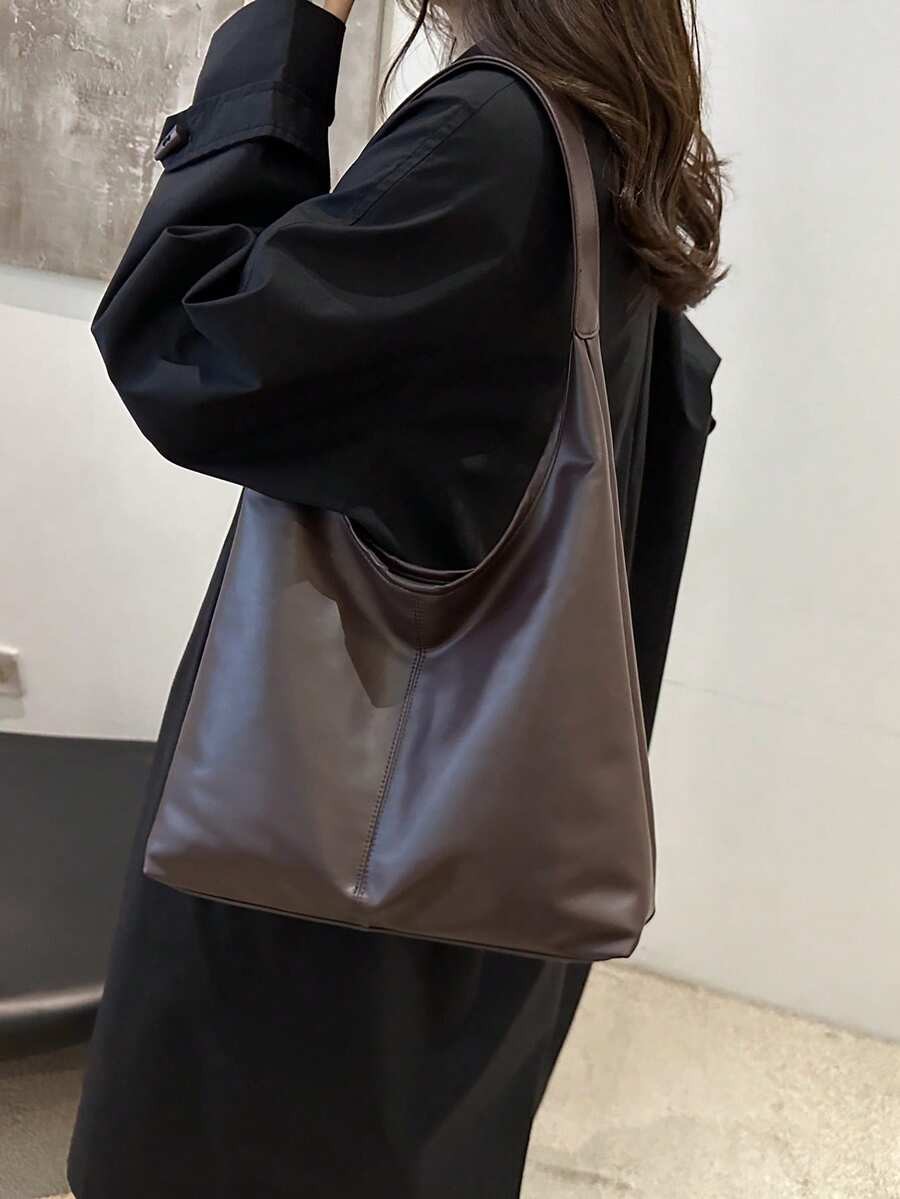 Minimalist Commuter Tote Bag Women Large Capacity Hobo Shoulder Underarm Purse