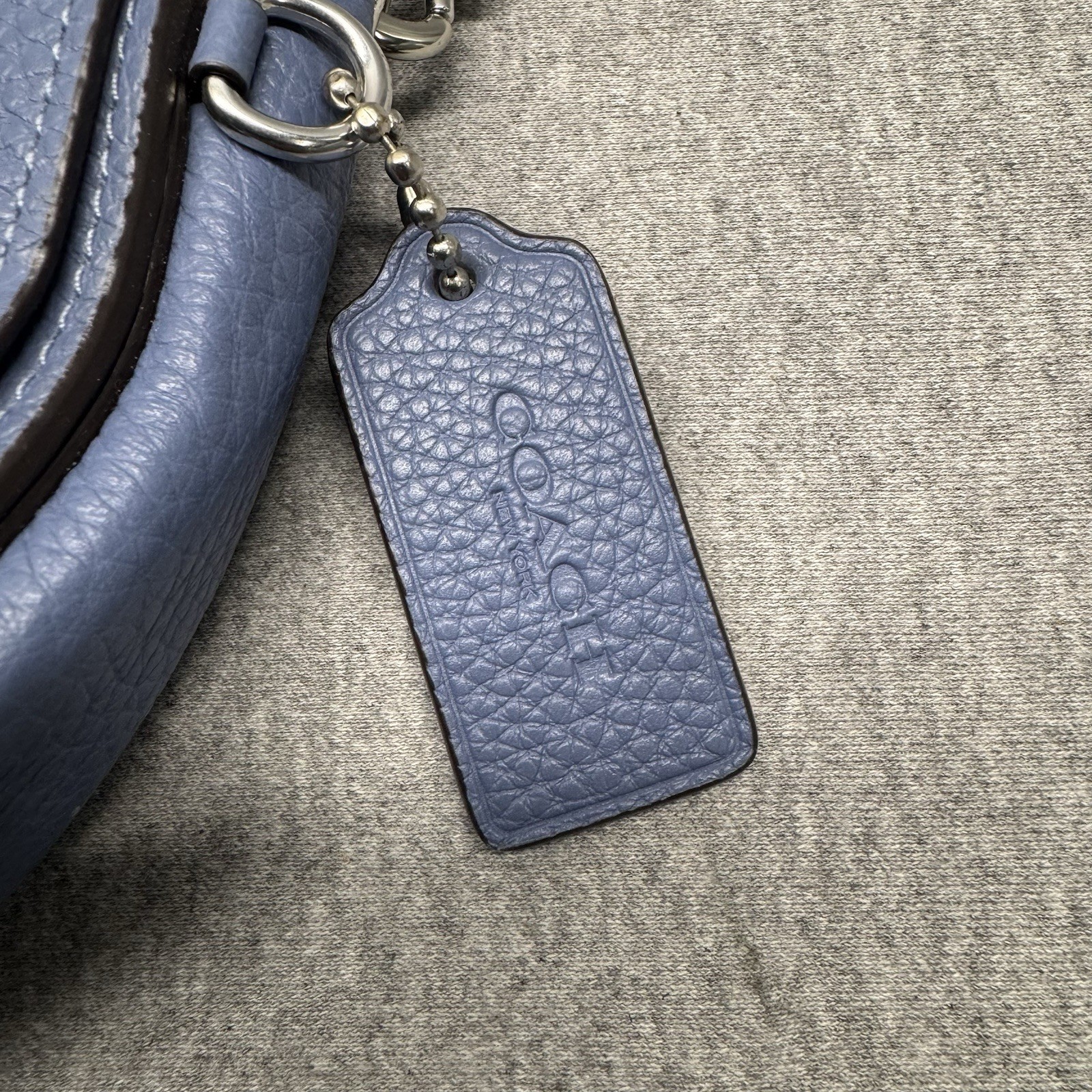 Coach C1432 Ellen Blue Periwinkle Pebbled Leather Crossbody Handbag Bag