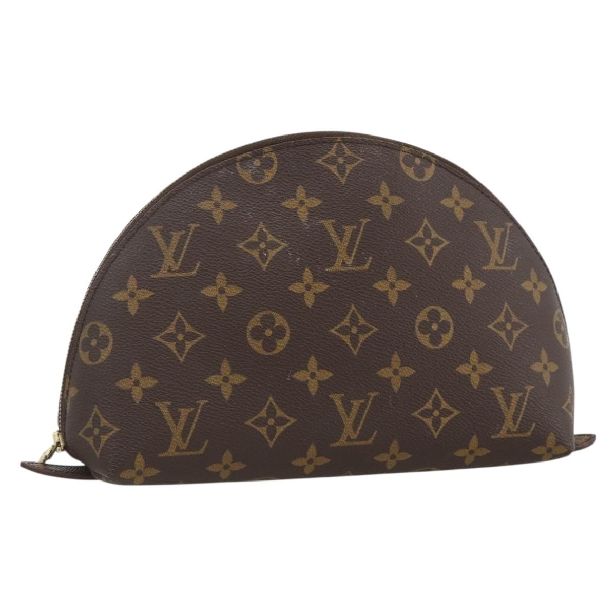 LOUIS VUITTON Monogram Trousse Demi Ronde Cosmetic Pouch M47520 LV Auth ARZ812