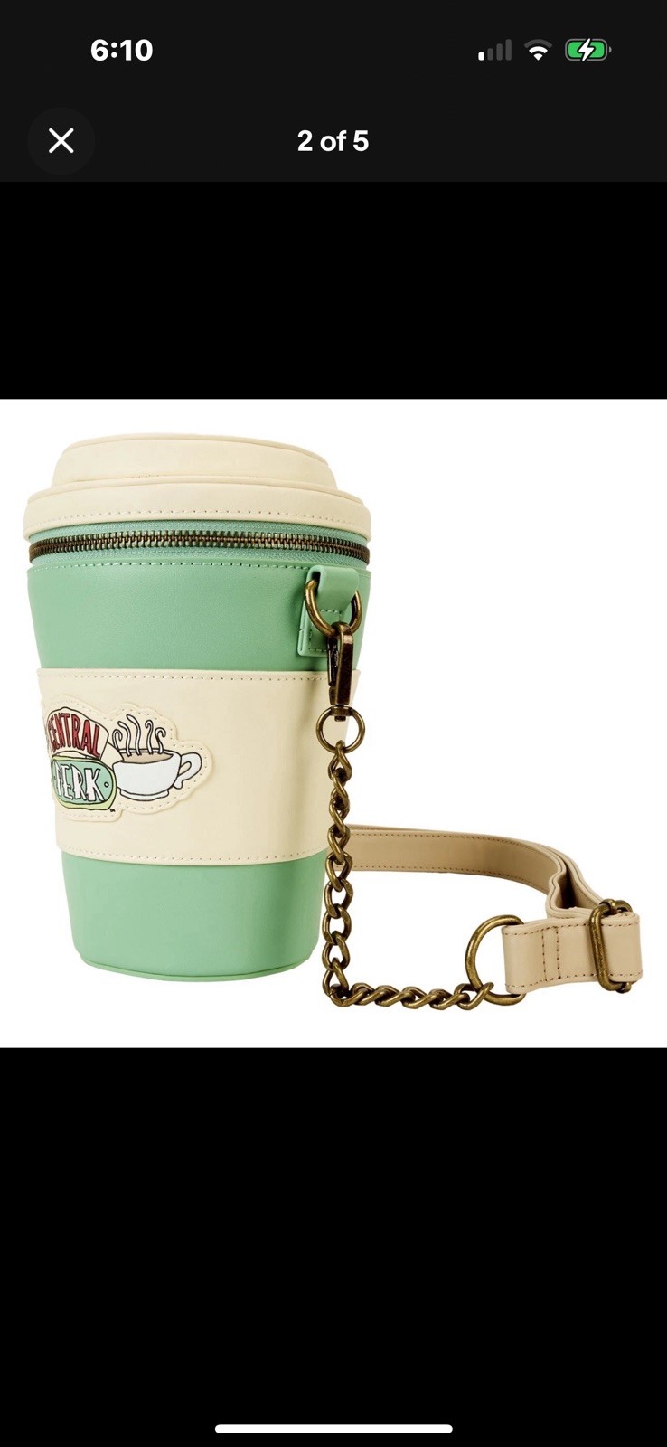 Loungefly Friends Central Perk To-Go Coffee Cup Figural Scented Crossbody Bag