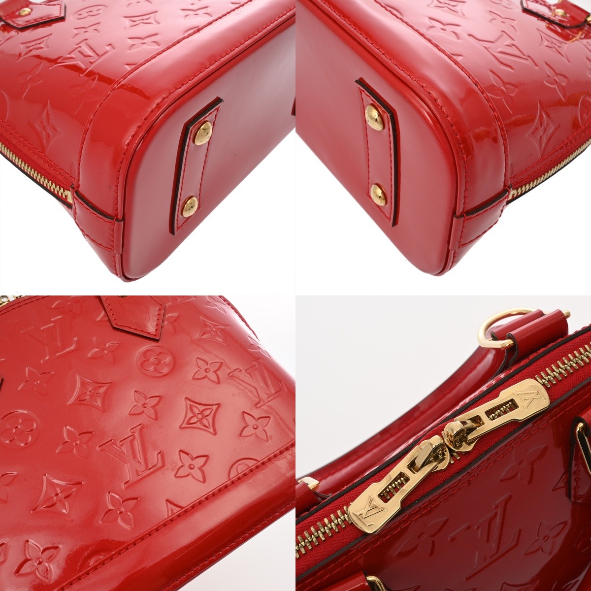 Louis Vuitton Alma BB 2WAY M90174 Handbag Monogram Vernis Red #WB5473