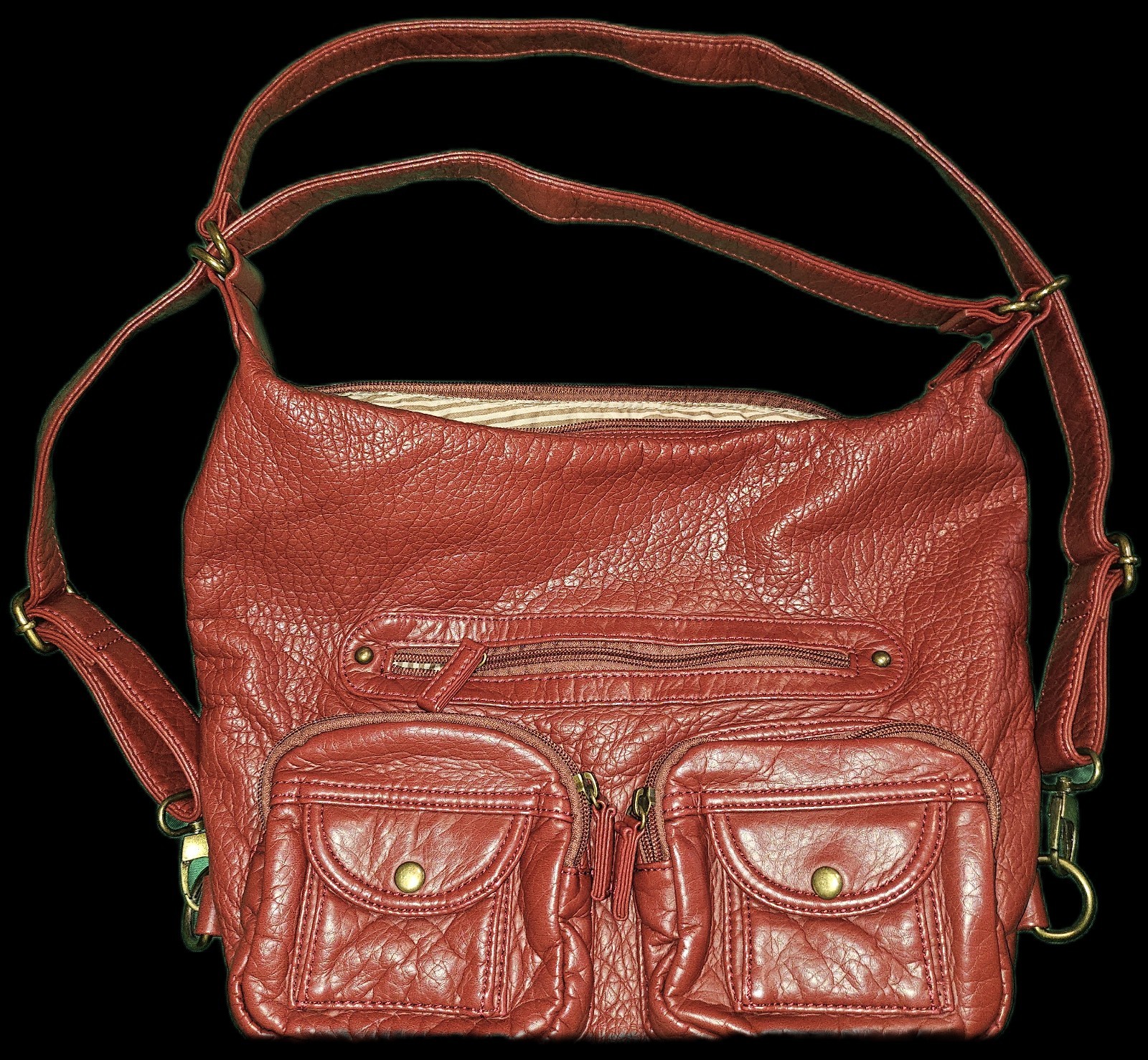 Ampere Creations 3 in 1 Convertible Crossbody Backpack Bag Brick Red NWOT