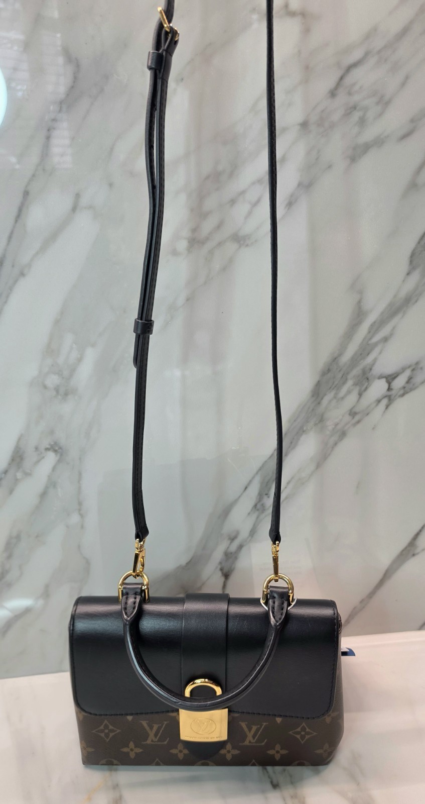 Louis Vuitton *Microchip* Locky BB Monogram Top Handle/Crossbody Bag