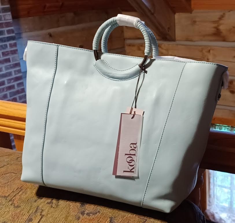 KOOBA NEVIS TOTE BAG Color Ocean which is a Sistine Blue–pale turquoise $149.⁰⁰