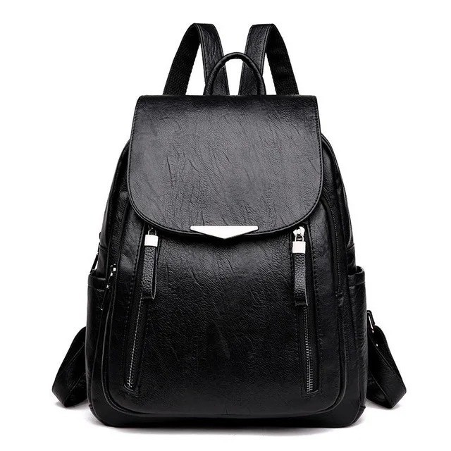 Anti-theft Soft Leather Backpack Women Vintage Shoulder Bag Ladies High Capacity