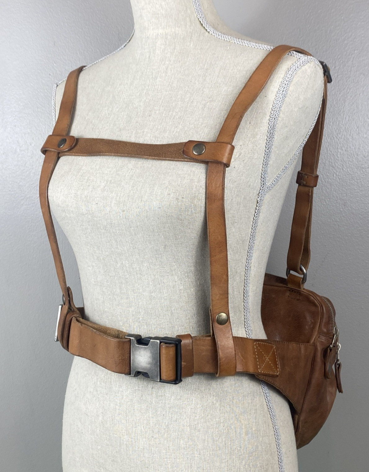 RARE VHTF A.S. 98 Brewer Backpack Brown Distressed Leather Medium Size