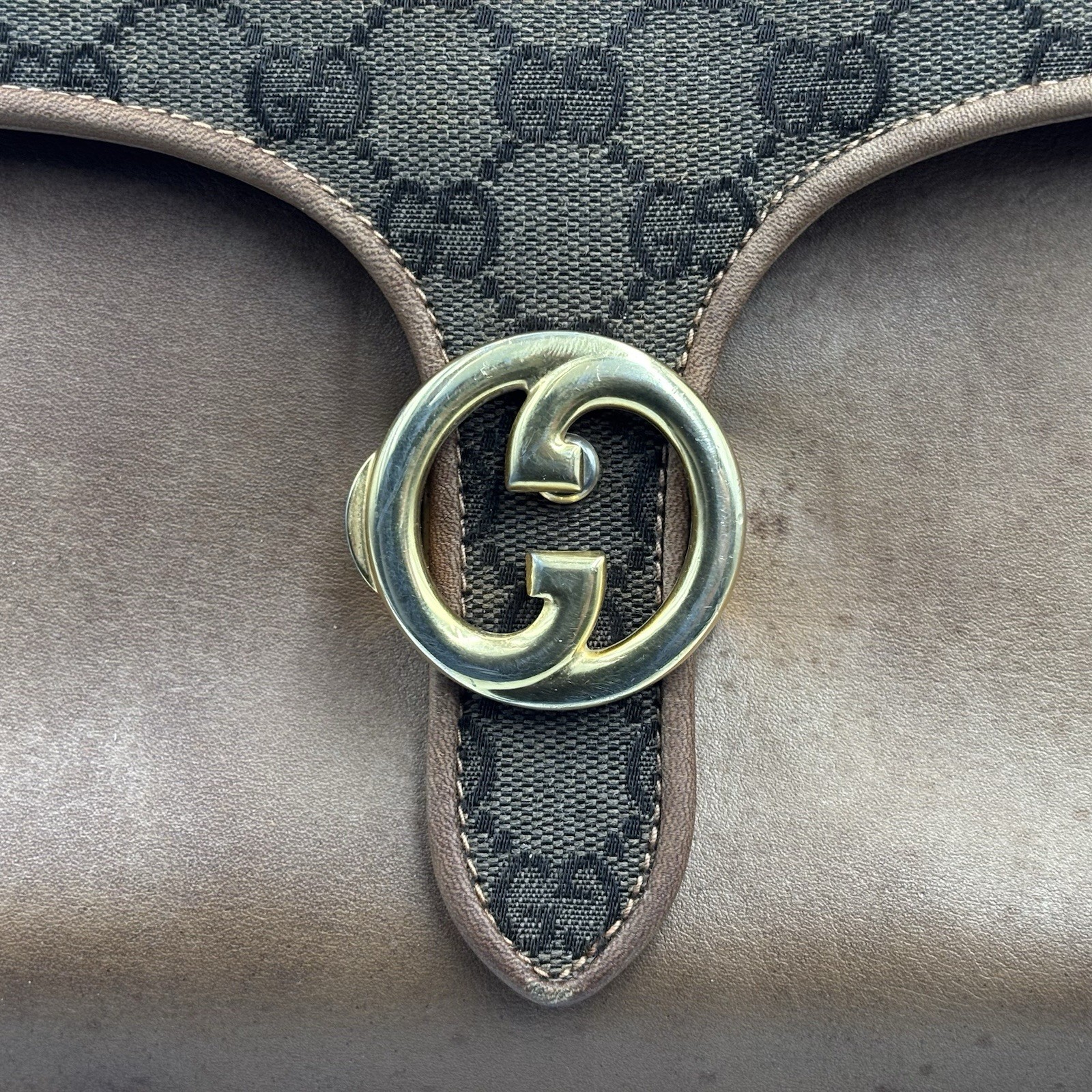 Vintage Gucci Shoulder Bag One Shoulder purse Brown Authentic