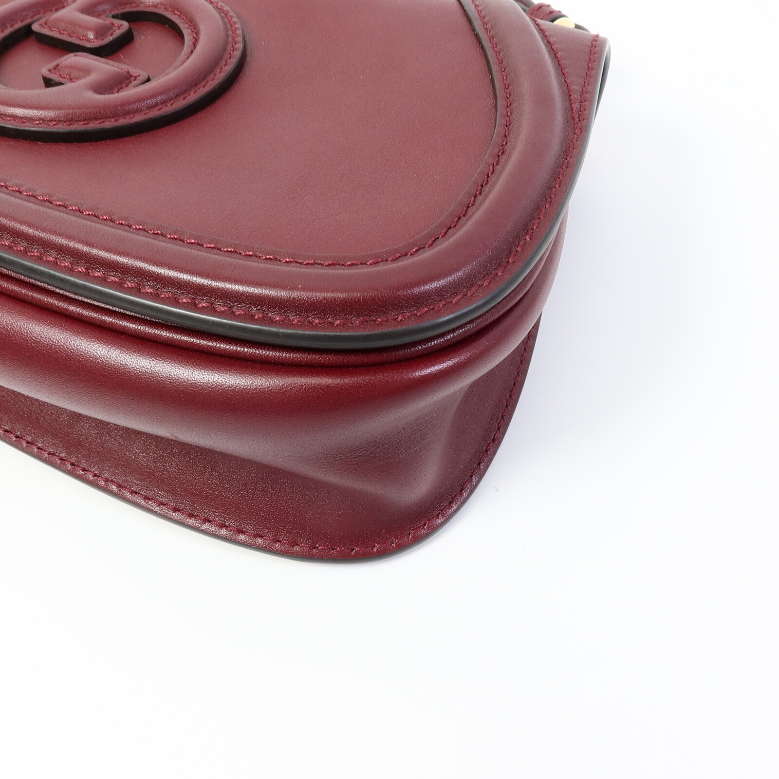 GUCCI GG GHW Medium Blondie 2 Way Shoulder Bag Calfskin Leather Red