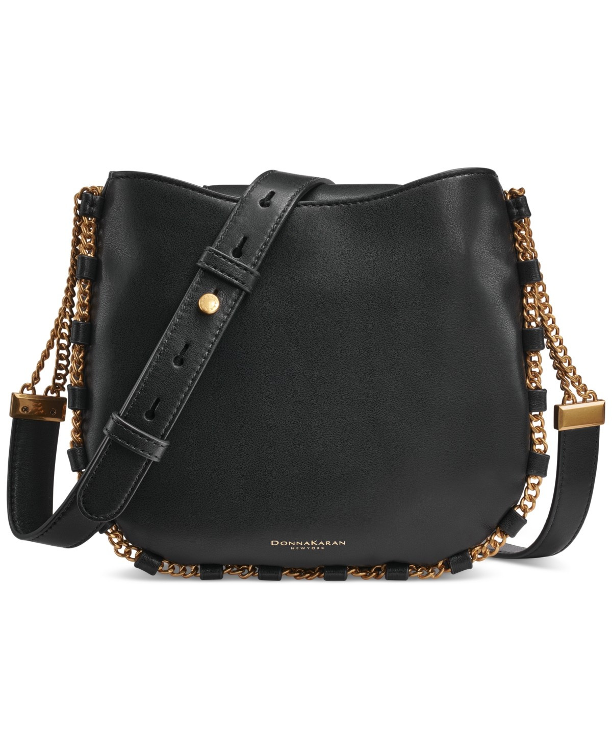 $248 Donna Karan New York Batiste Leather Triple Compartment Crossbody Black