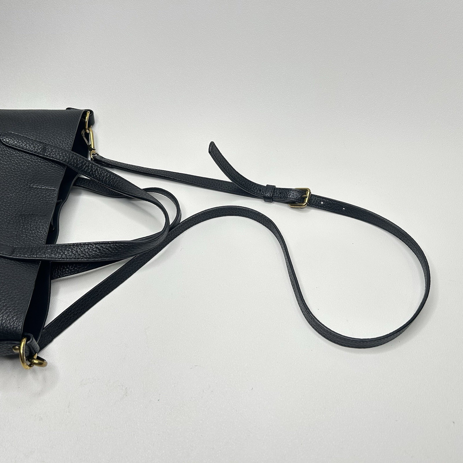Melrose & Market Audrey Pebbled Leather Convertible Tote Bag Black EUC