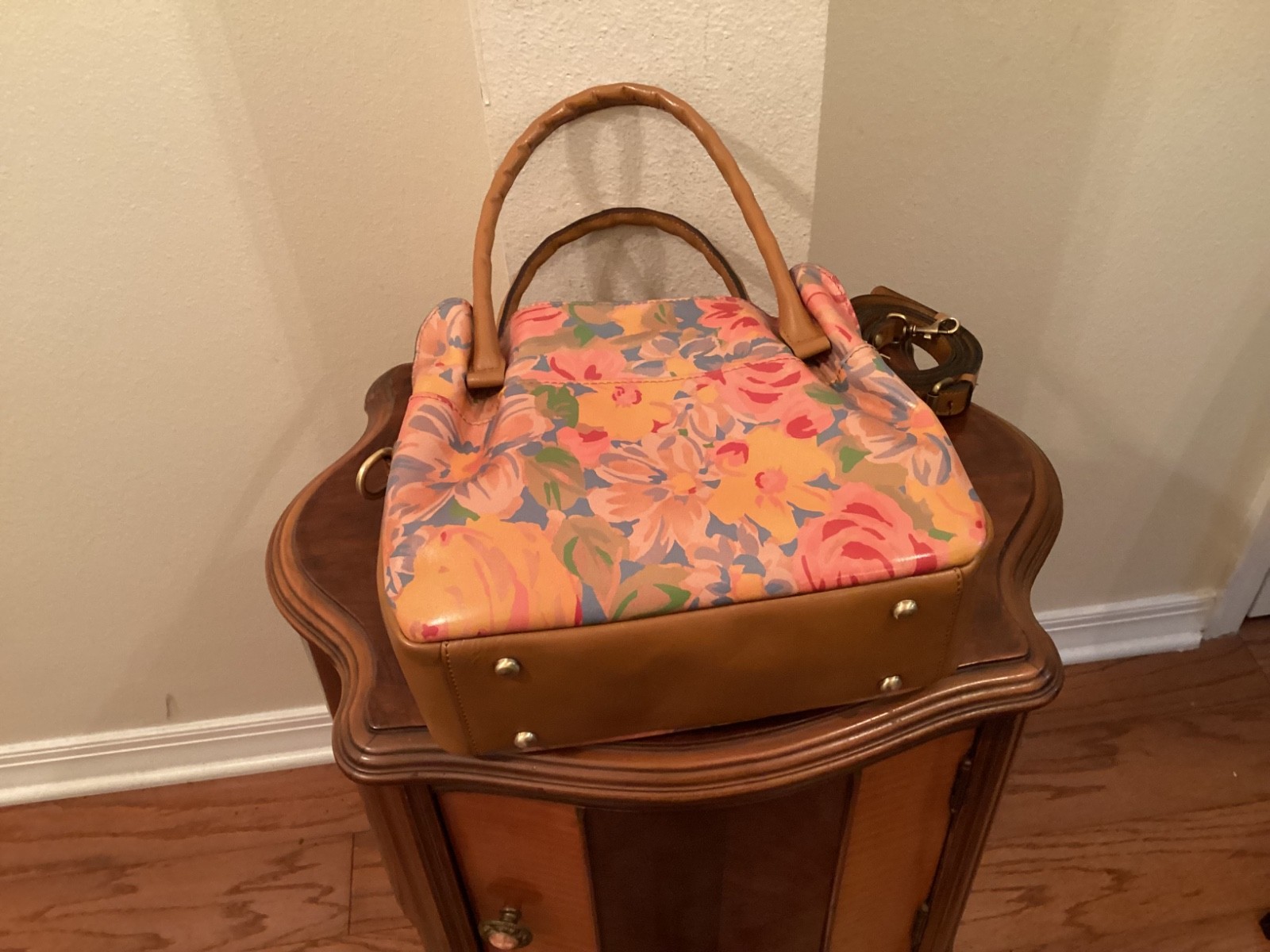 NWT PATRICIA NASH Ashford Leather Crossbdy Satchel Citrus Rose/Matching Wallet