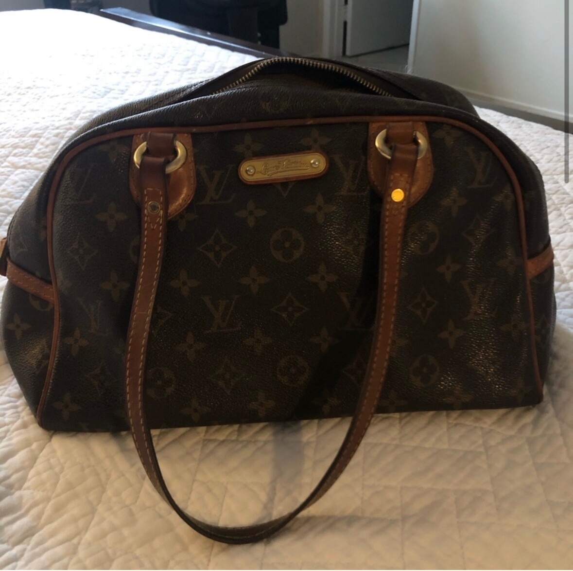 Louis Vuitton Montorgueil Shoulder Bag PM Brown Canvas