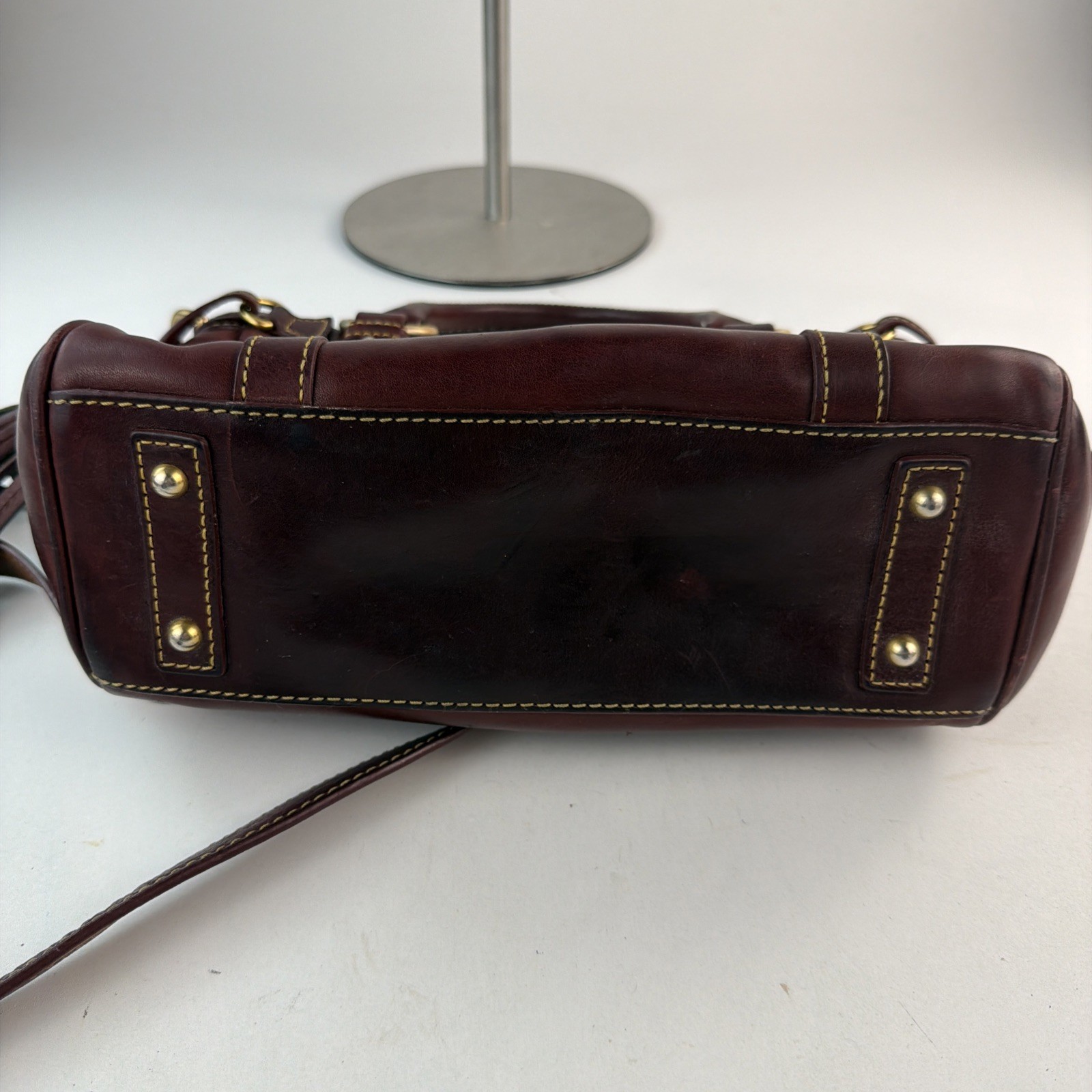 Dooney Bourke Dark Brown FLORENTINE Italian Leather Medium Size Satchel Purse