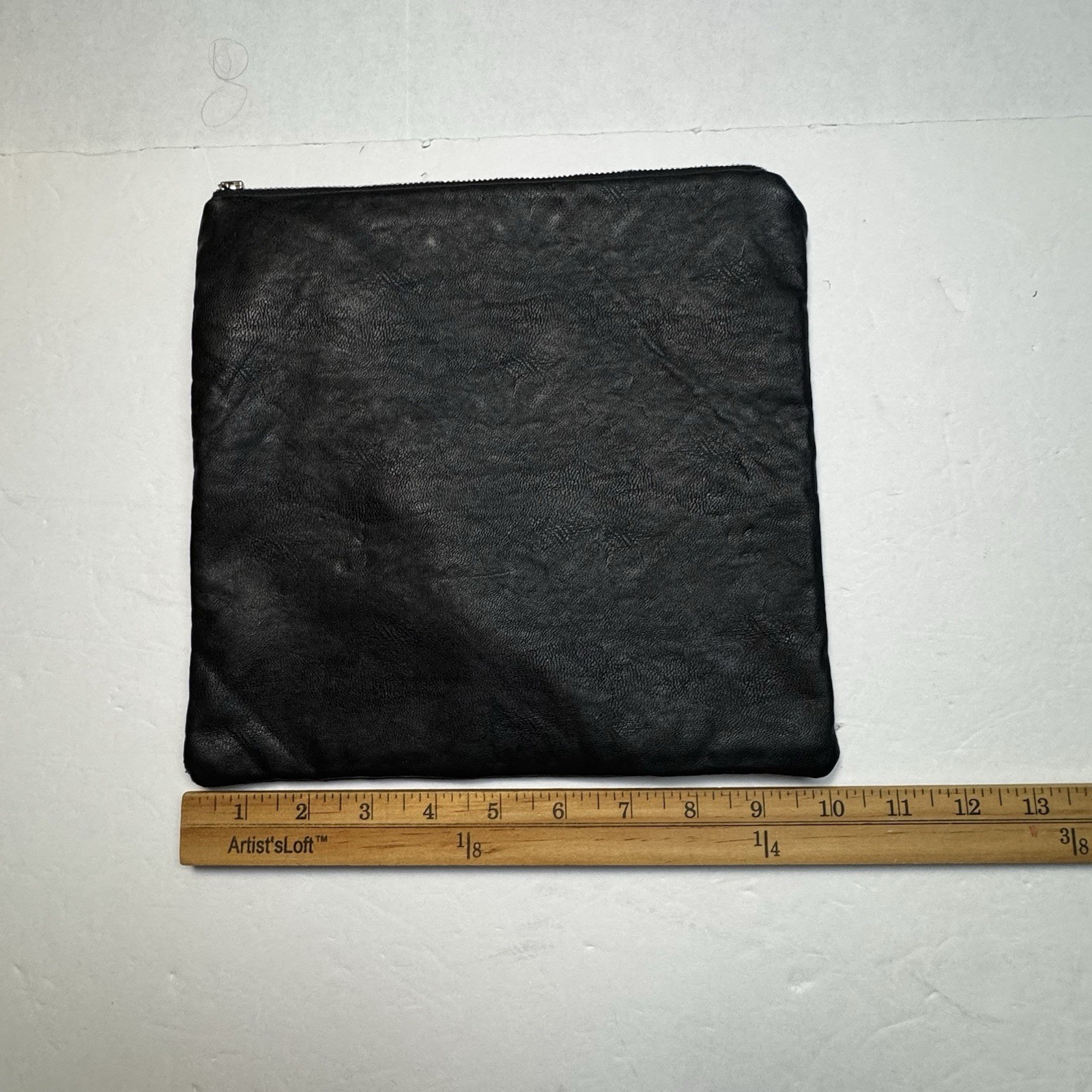 Sandra Smith Handcrafted In NYC Unisex Square Vegan Leather Pouch 10″ x 10″