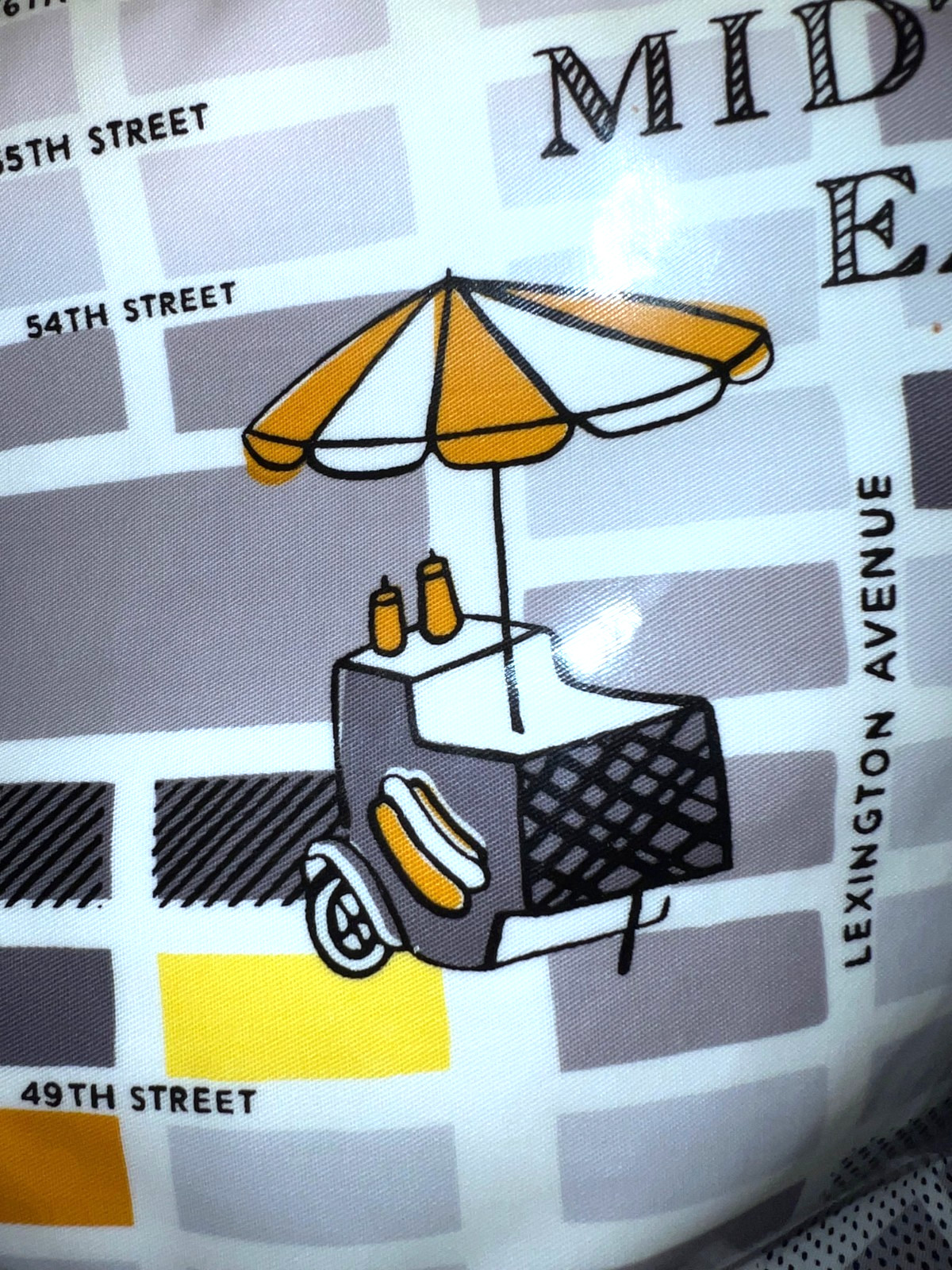 KATE SPADE Francis Tote Bag Yellow Taxi Cab New York City Map Clearcoated Fabric