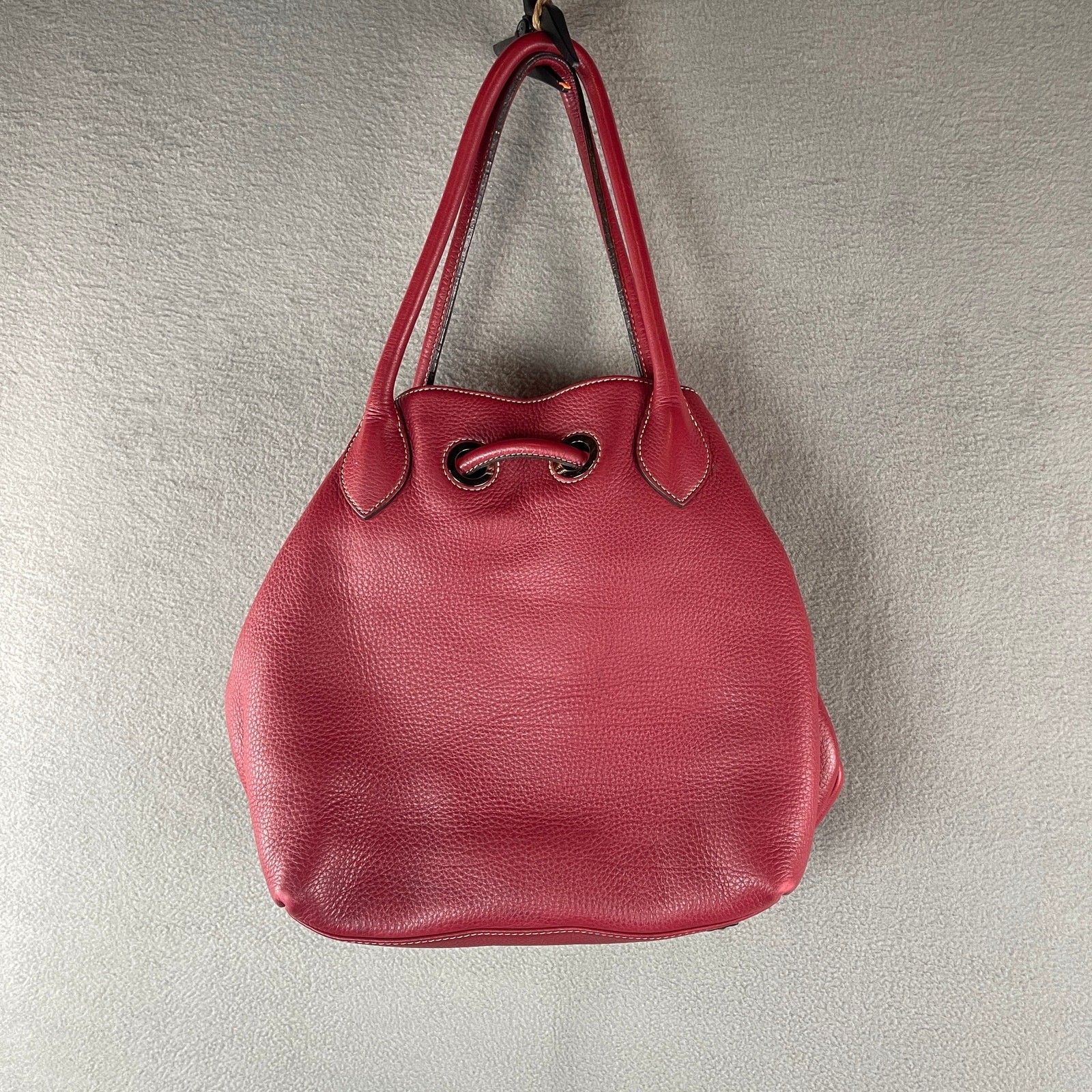Dooney & Bourke Bucket Shoulder Bag Pebble Grain Tasha Large Leather Drawstring