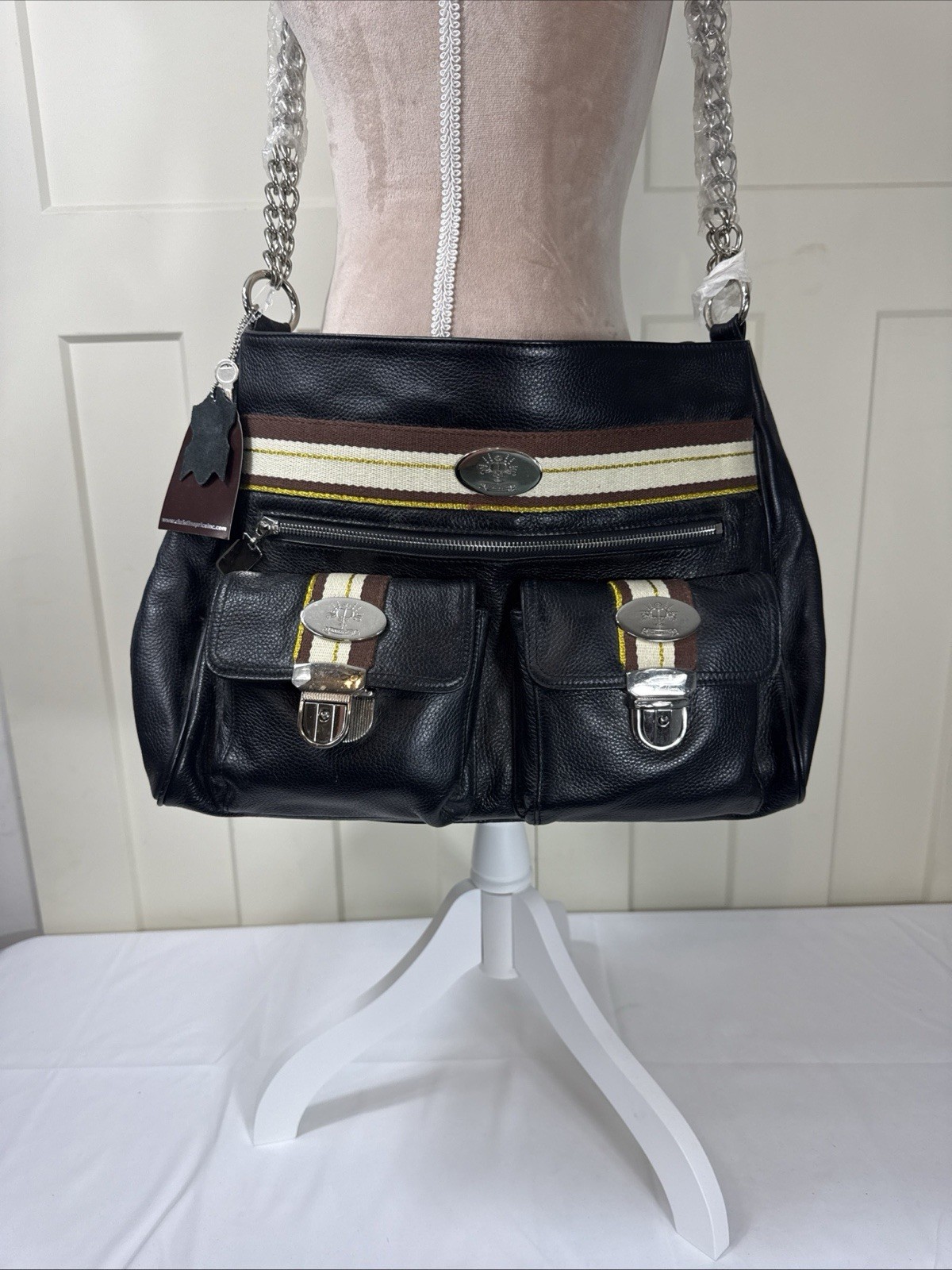 Christine Price Large Supple Black Leather Shoulder Bag Luxurious Timeless