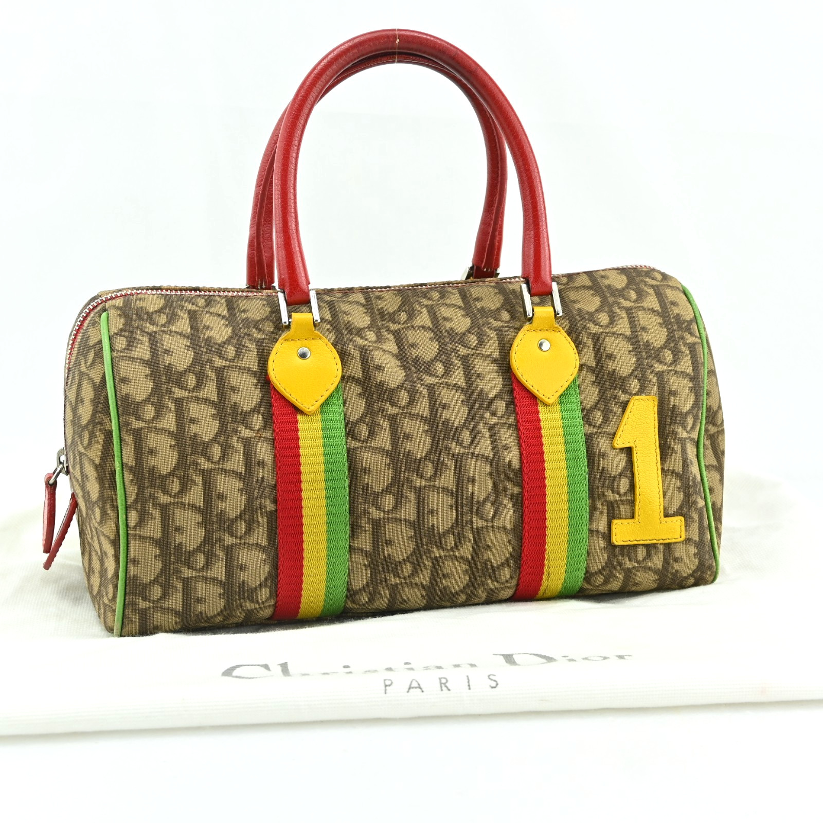 Christian Dior Rasta Line Trotter Mini Boston Bag Beige Rasta Color A4250OC807