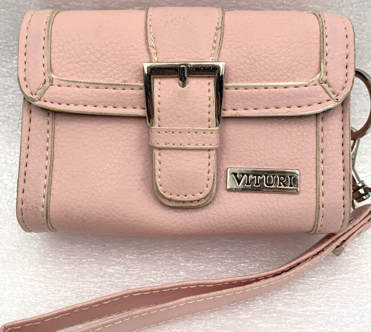 Vituri Womens Wristlet Pink Faux Leather Wallet 5.5″x4″ Snap Buckle Camera Case