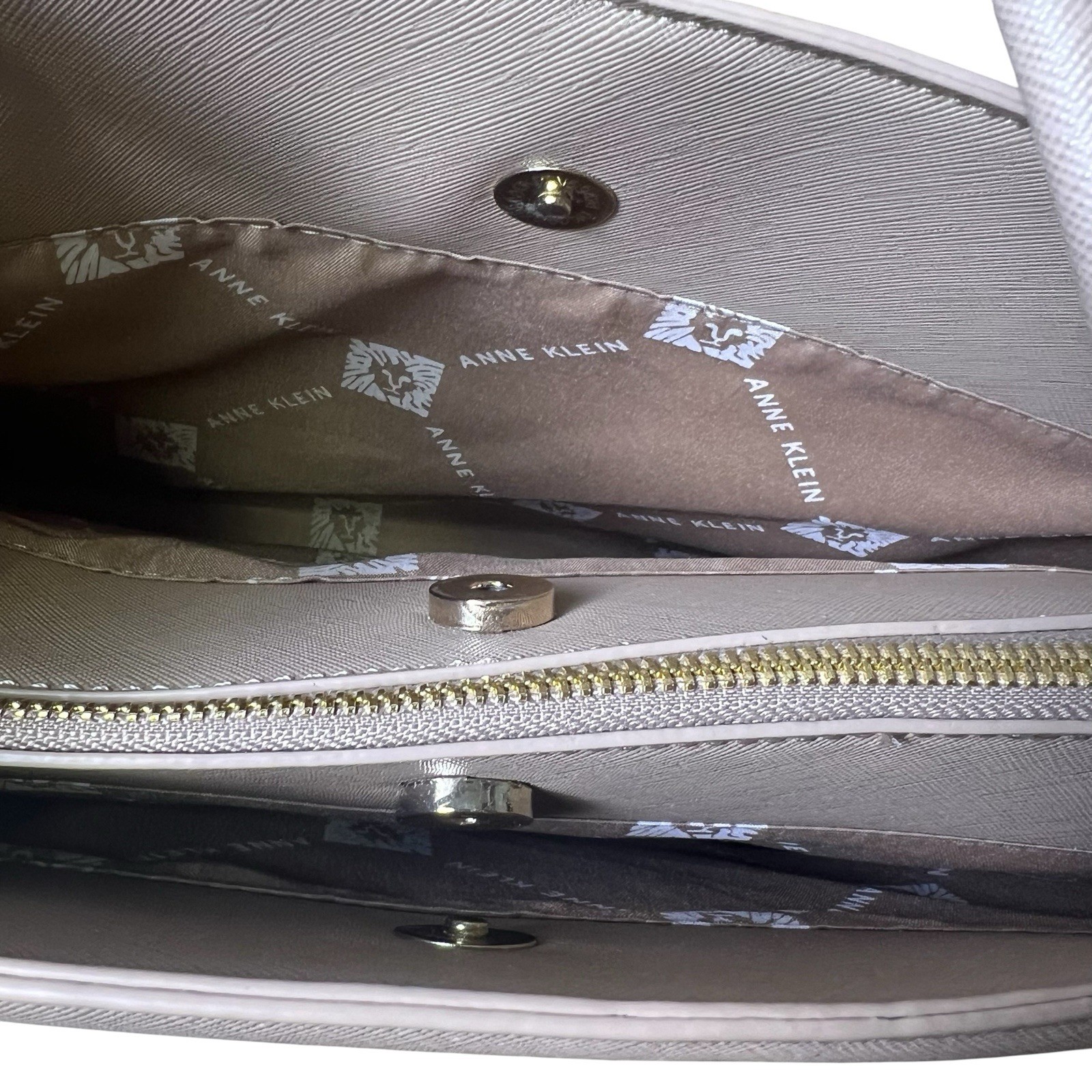 Anne Klein Silvia Tote Bag Truffle Beige NWT Faux Leather Shoulder Purse AKH5185
