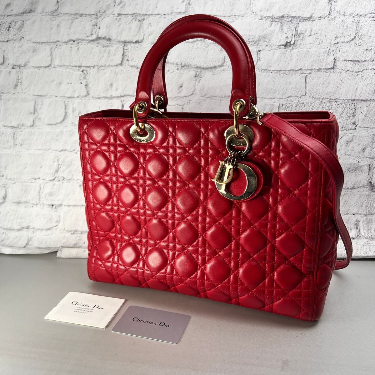 DIOR Bag: Lady Dior Cannage Pink W26H31D12cm w/o accessories;