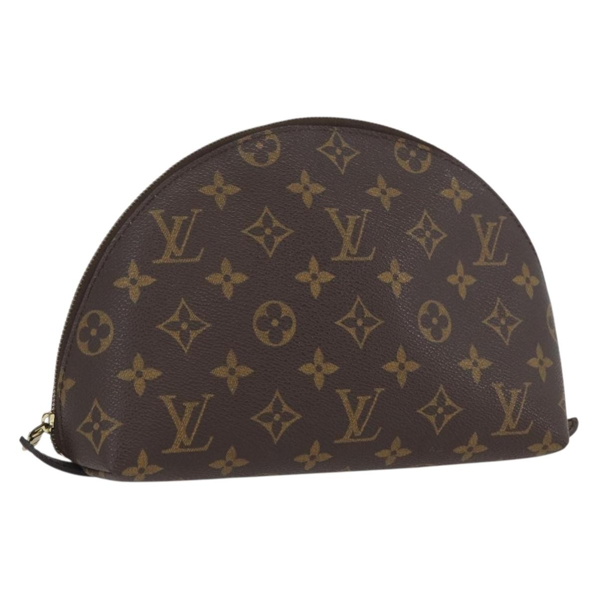 LOUIS VUITTON Monogram Trousse Demi Ronde Cosmetic Pouch M47520 LV Auth BA10964