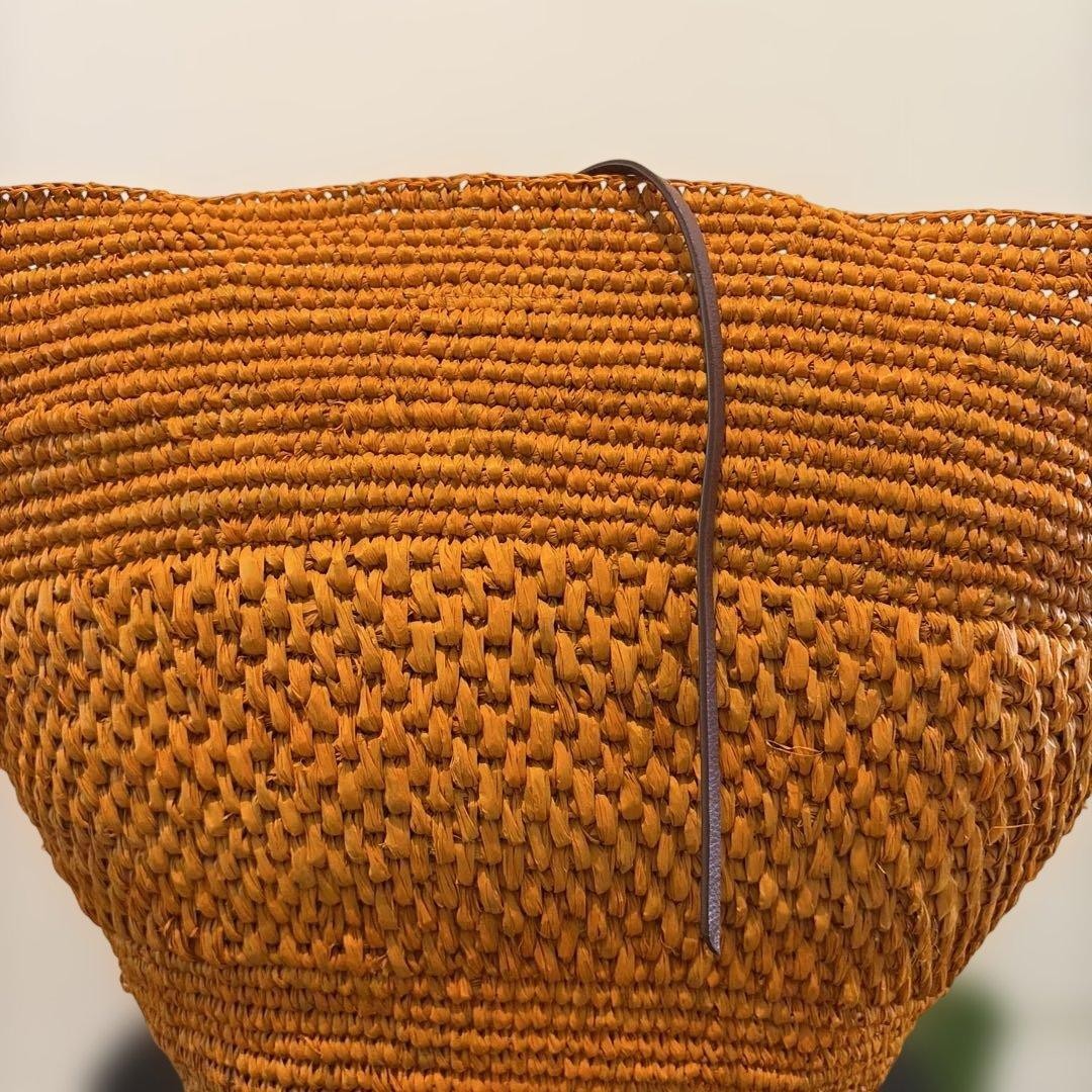 THE ROW Raffia Basket Tote Bag Handbag Purse in Orange USED Good Condition