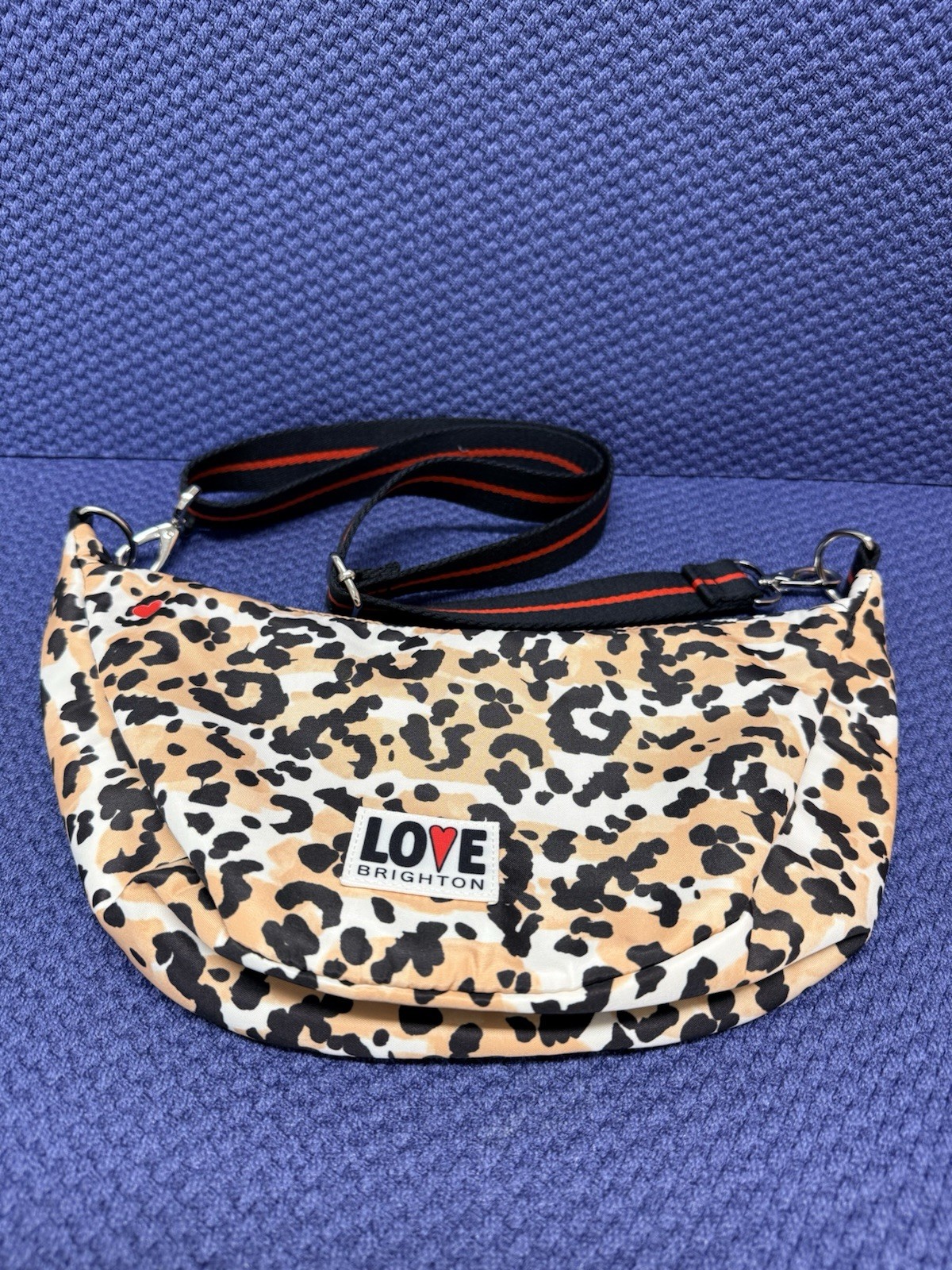 Brighton Spotted Love Swing Bag Womens Medium Brown Leopard Print Crossbody