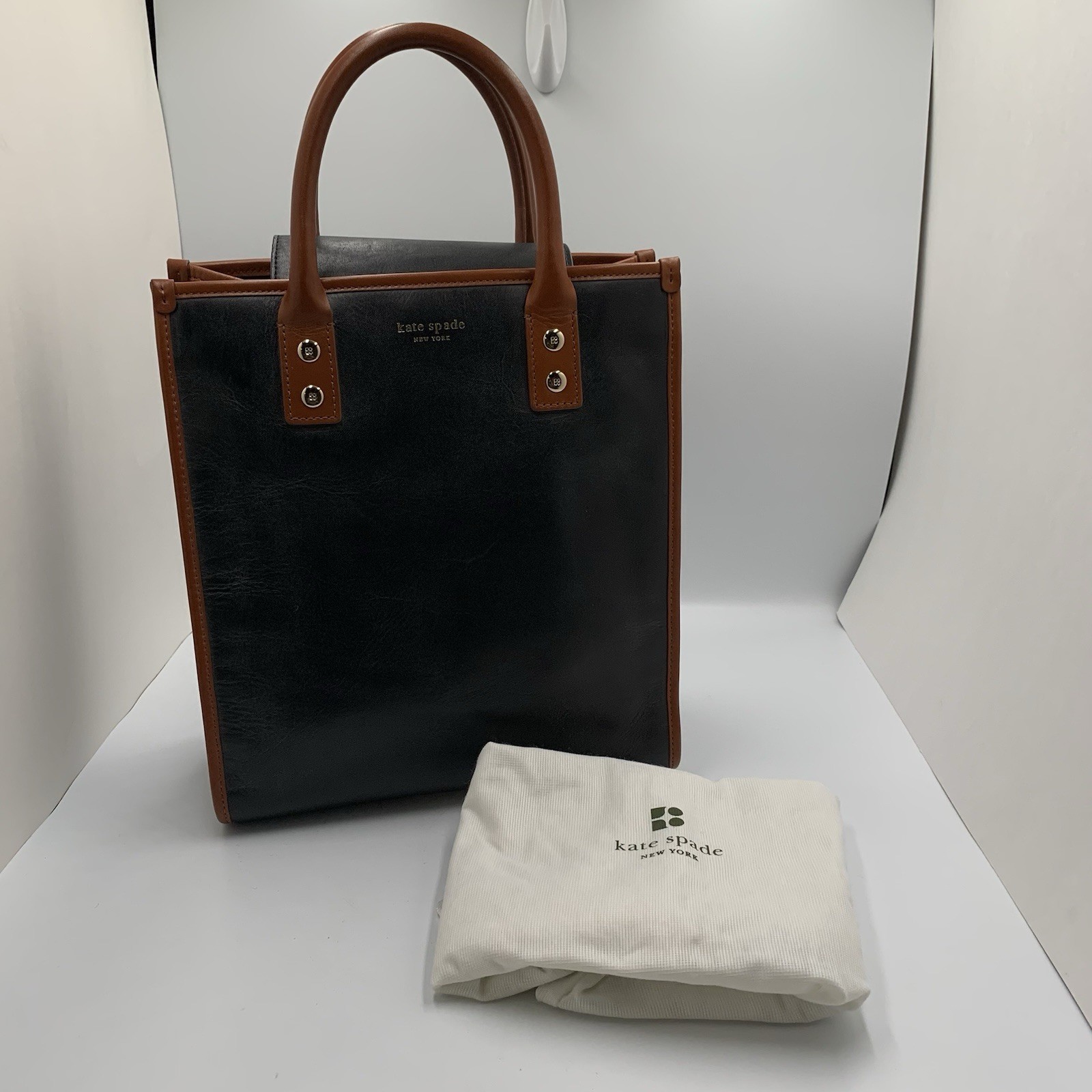 Kate Spade New York Black/Brown Double Handled Tote Bag w/ Dustbag