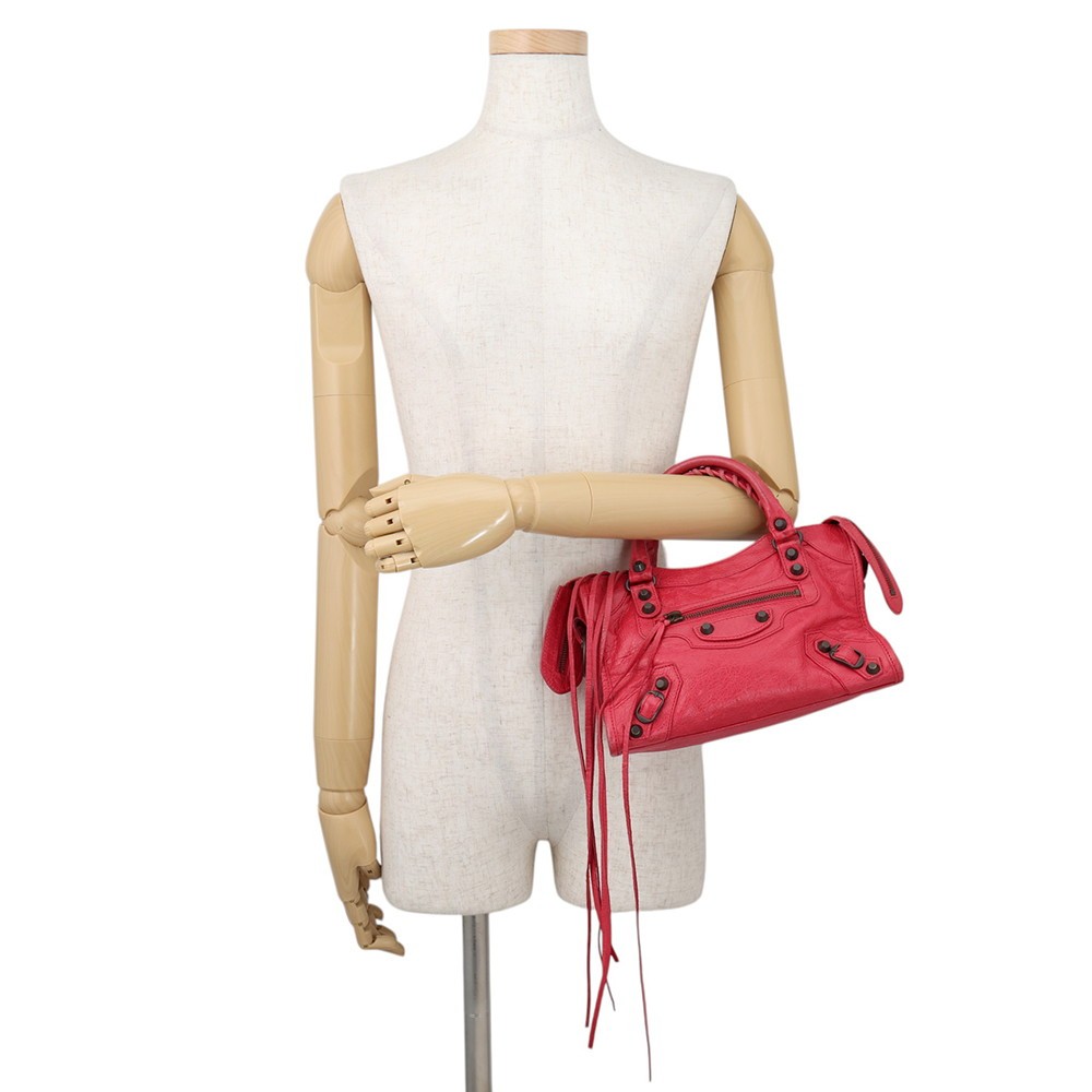 BALENCIAGA Classic Mini City Leather Red 300295D94JT5765
