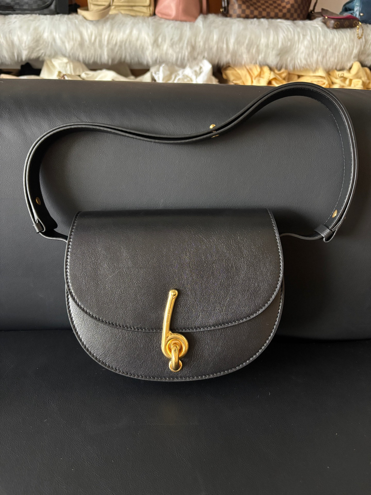Authentic Burberry Bridle Saddle Bag Smooth Calfskin Shoulder Bag Black eBay AG