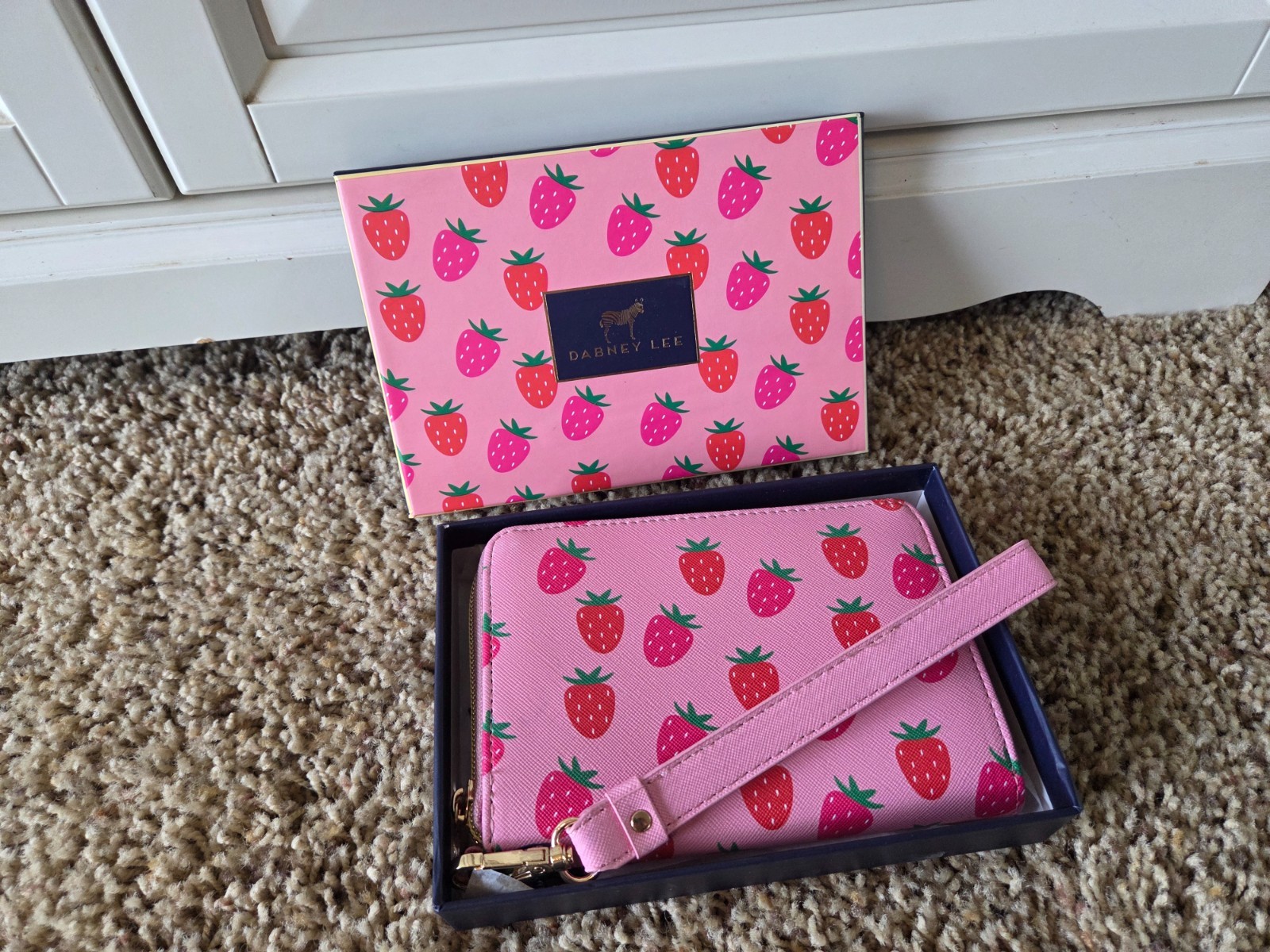 Dabney Lee Pink And Red Strawberry Large Wallet With Original Box – NWT