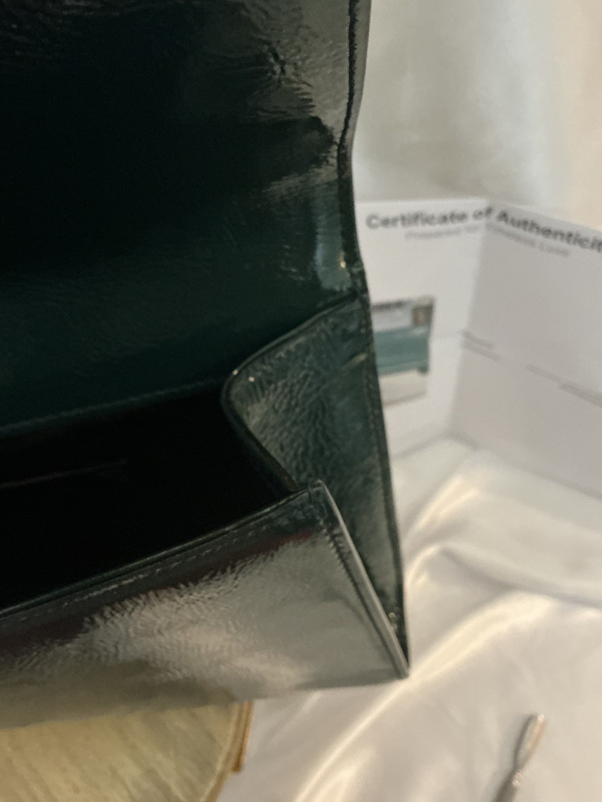AUTHENTIC – YSL Yves Saint Laurent – Patent Leather Clutch w COA
