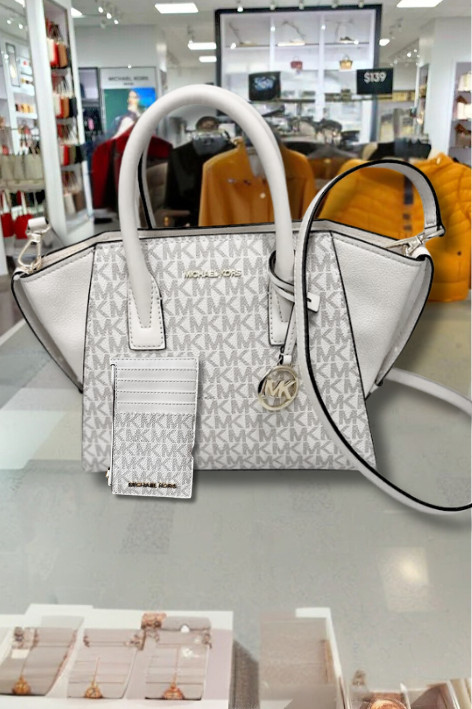 Michael Kors Avril Small Satchel Bag Handbag Purse Shoulder Crossbody + Wallet
