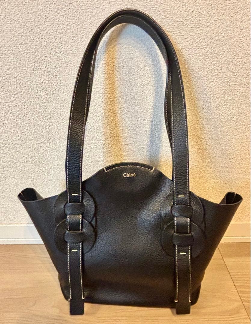 Chloe Daryl Tote Bag Black 22×24cm w/Guarantee card w/dustbag Authentic