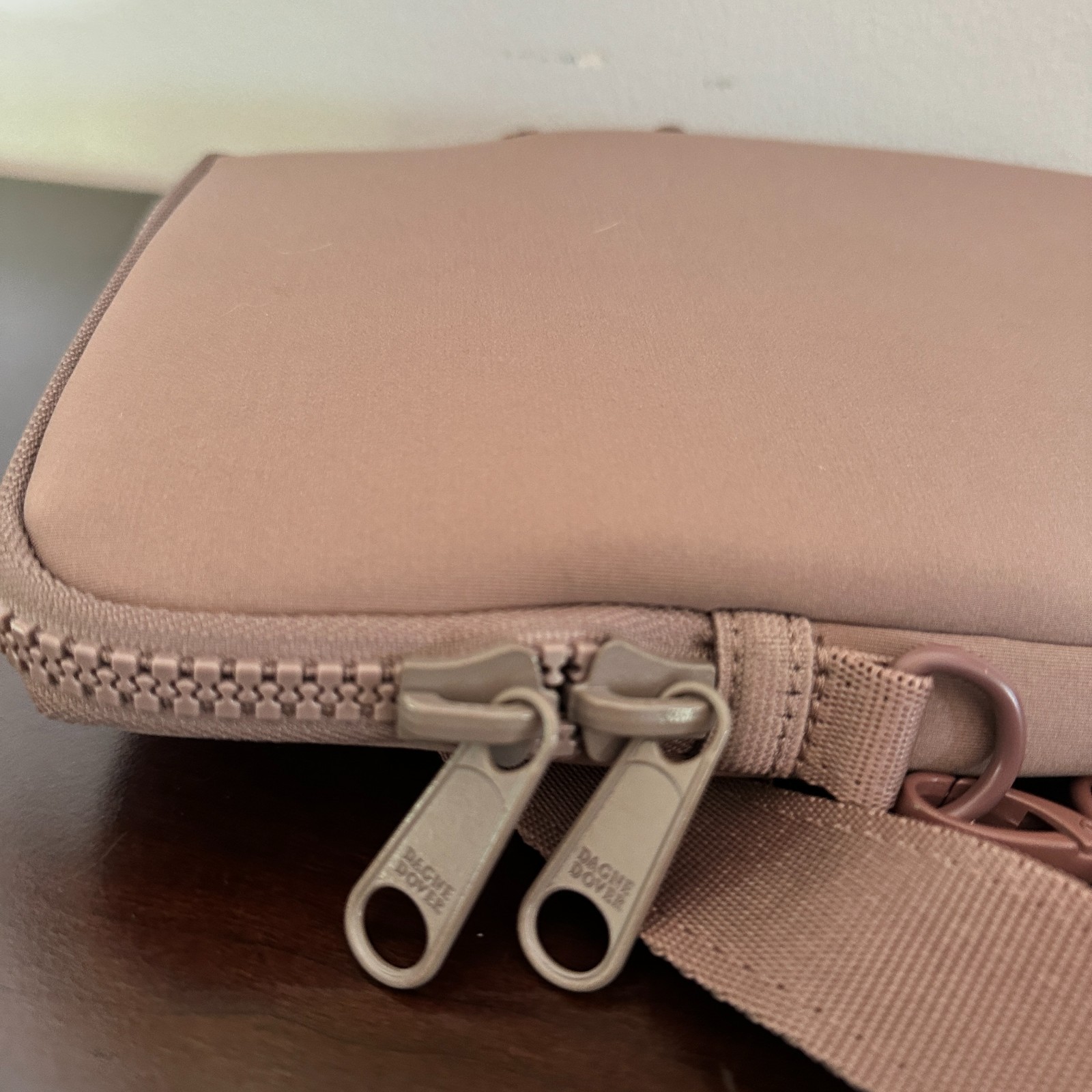 Dagne Dover Laptop Sleeve Crossbody Bag Blush Pink Color 11 x 8″