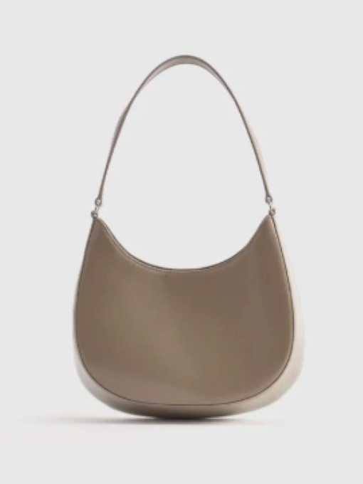 NWT QUINCE ITALIAN ABRASIVATO LEATHER SHOULDER BAG SOLD OUT! TAUPE MSRP $120