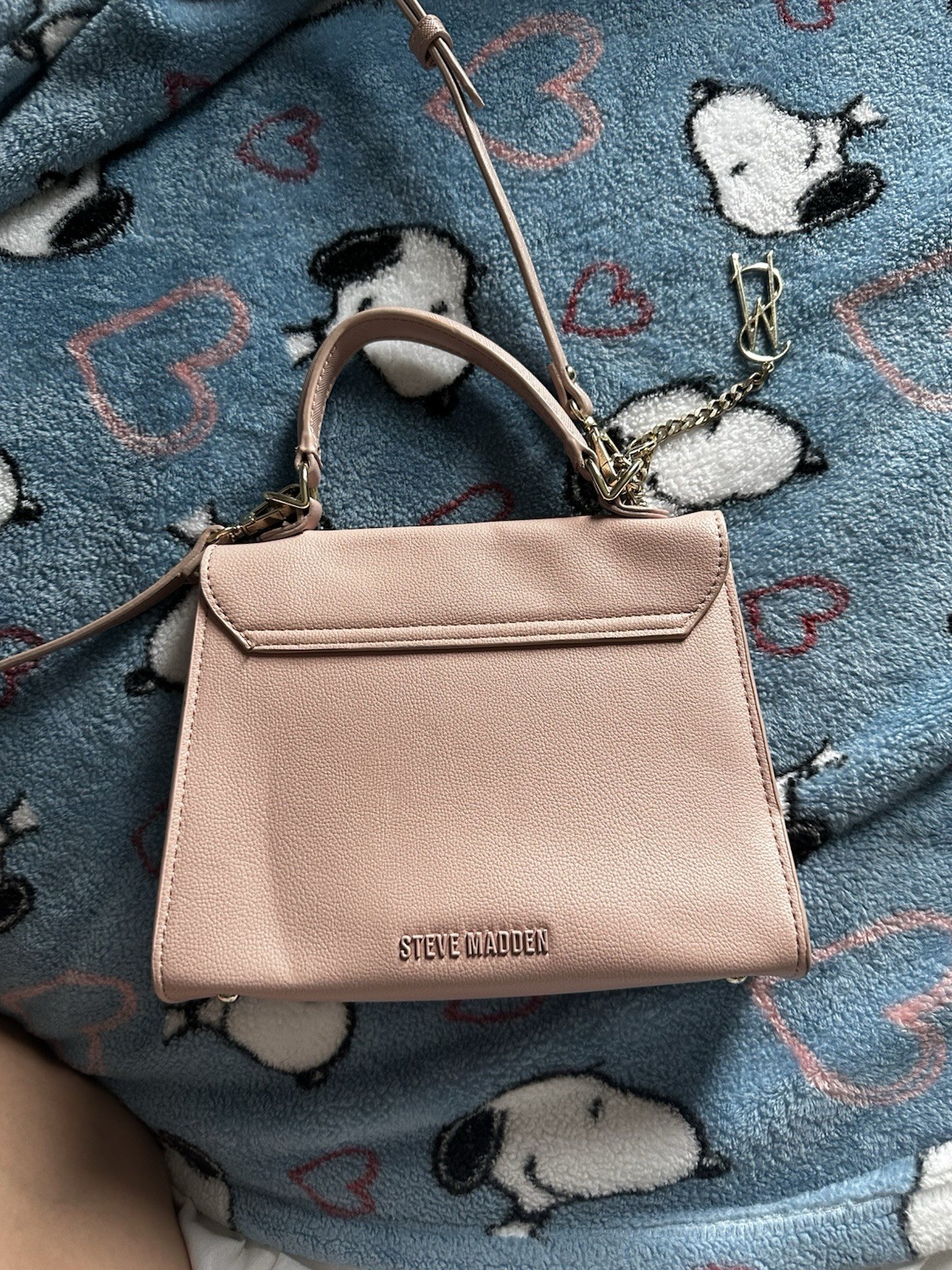 Steve Madden Pink Small Satchel Top Handle Detachable Crossbody Strap Logo Chain