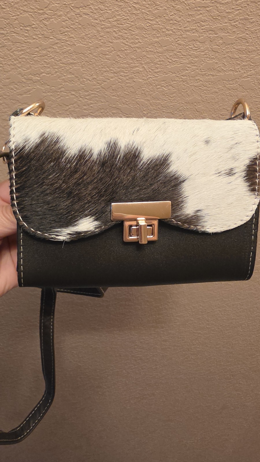 Authentic Western Cowhide Mini Crossbody Purse – Brand New