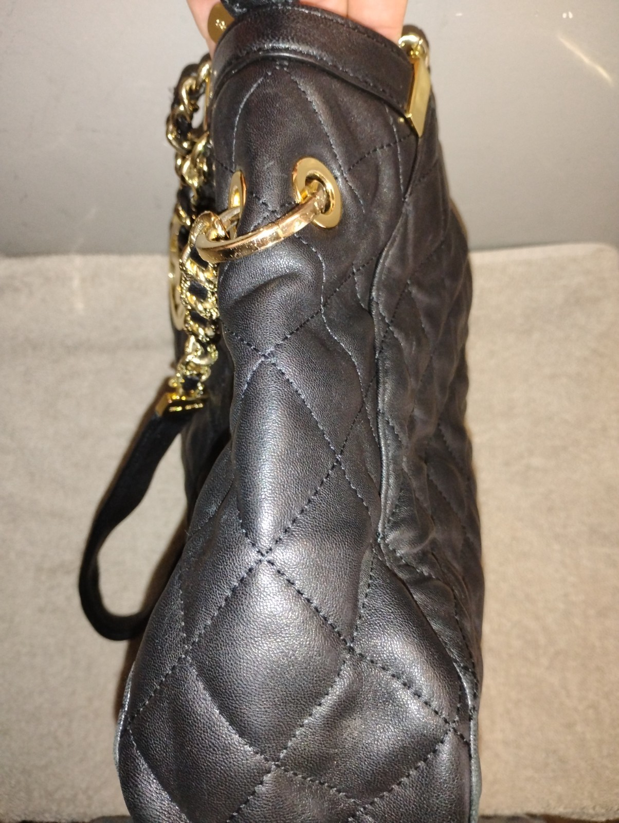Michael Kors Susannah Black Quilted Leather Tote Bag