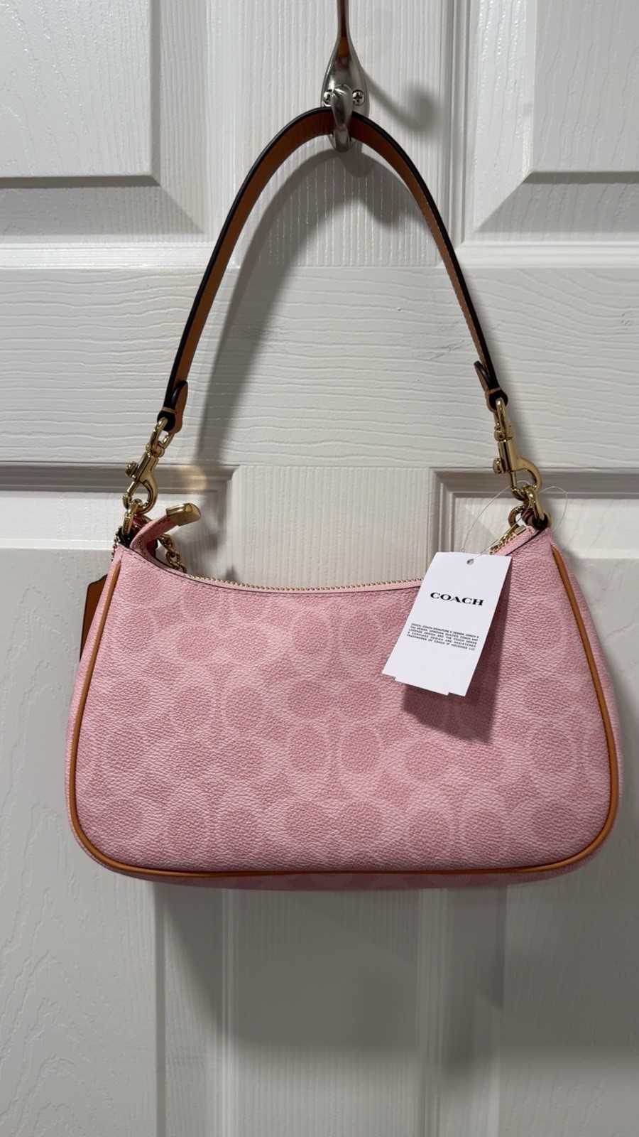 Coach Teri Shoulder Bag Signature Purse Crossbody Powder Pink 2026 CEA20 NWT