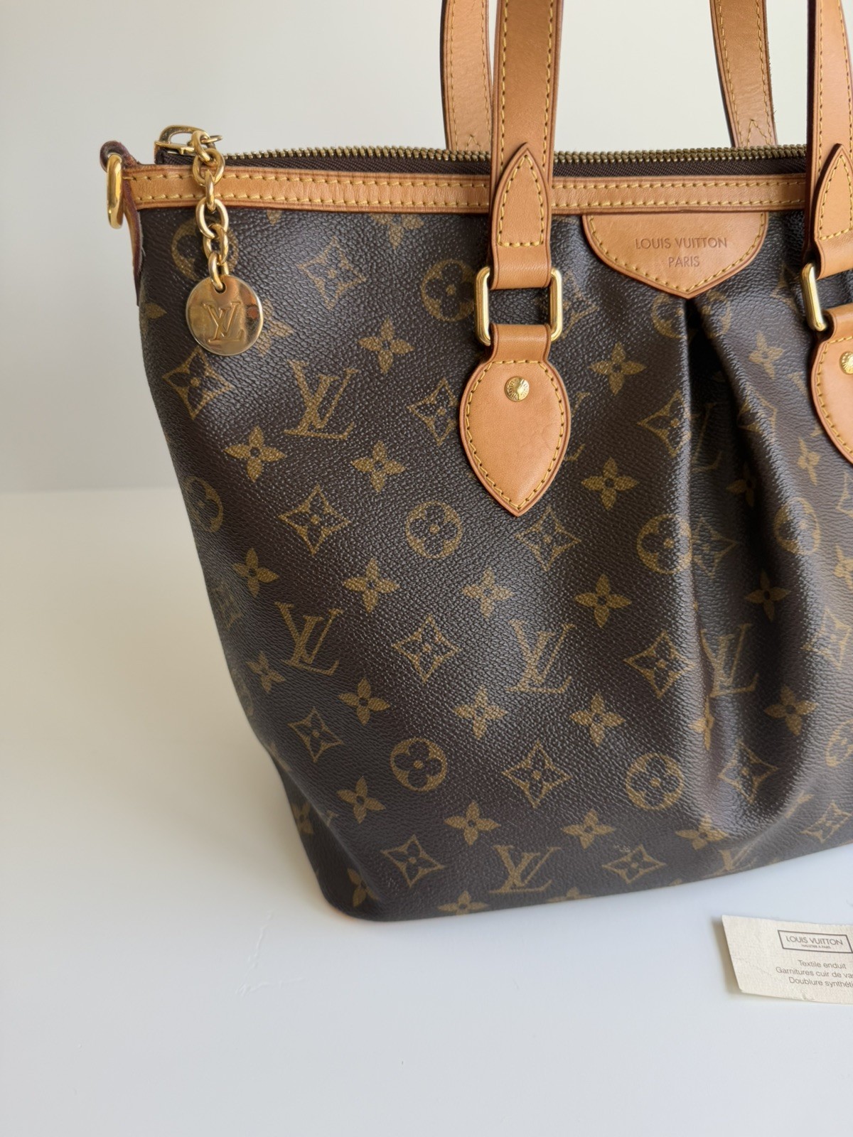 Authentic Louis Vuitton Palermo PM 2 Way Shoulder Crossbody Handbag Purse Tote