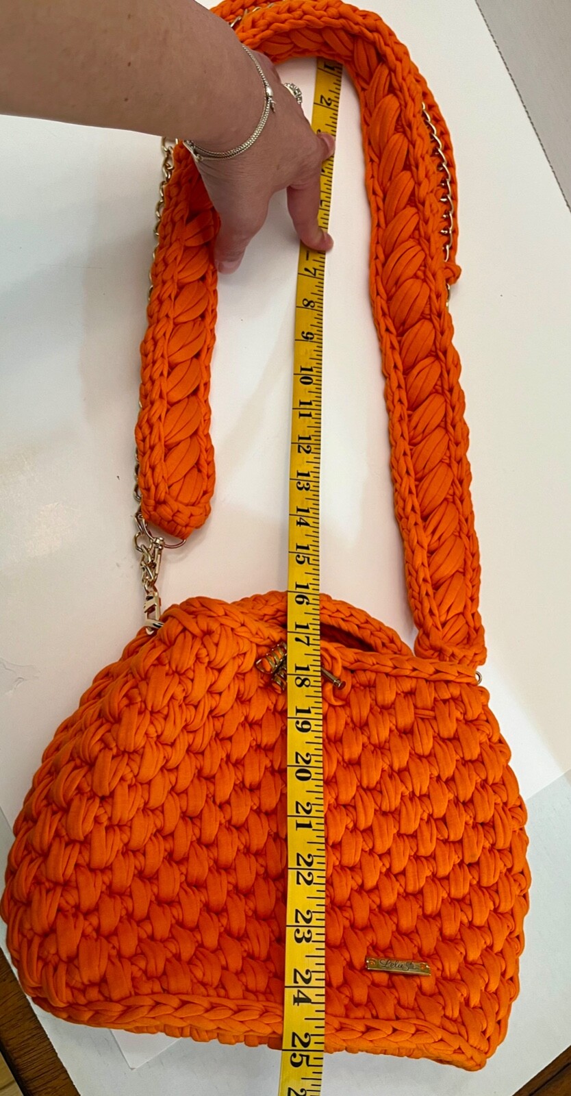 Lelubag Crocheted Made to Order Mandarin Orange Purse Crossbody Handbag