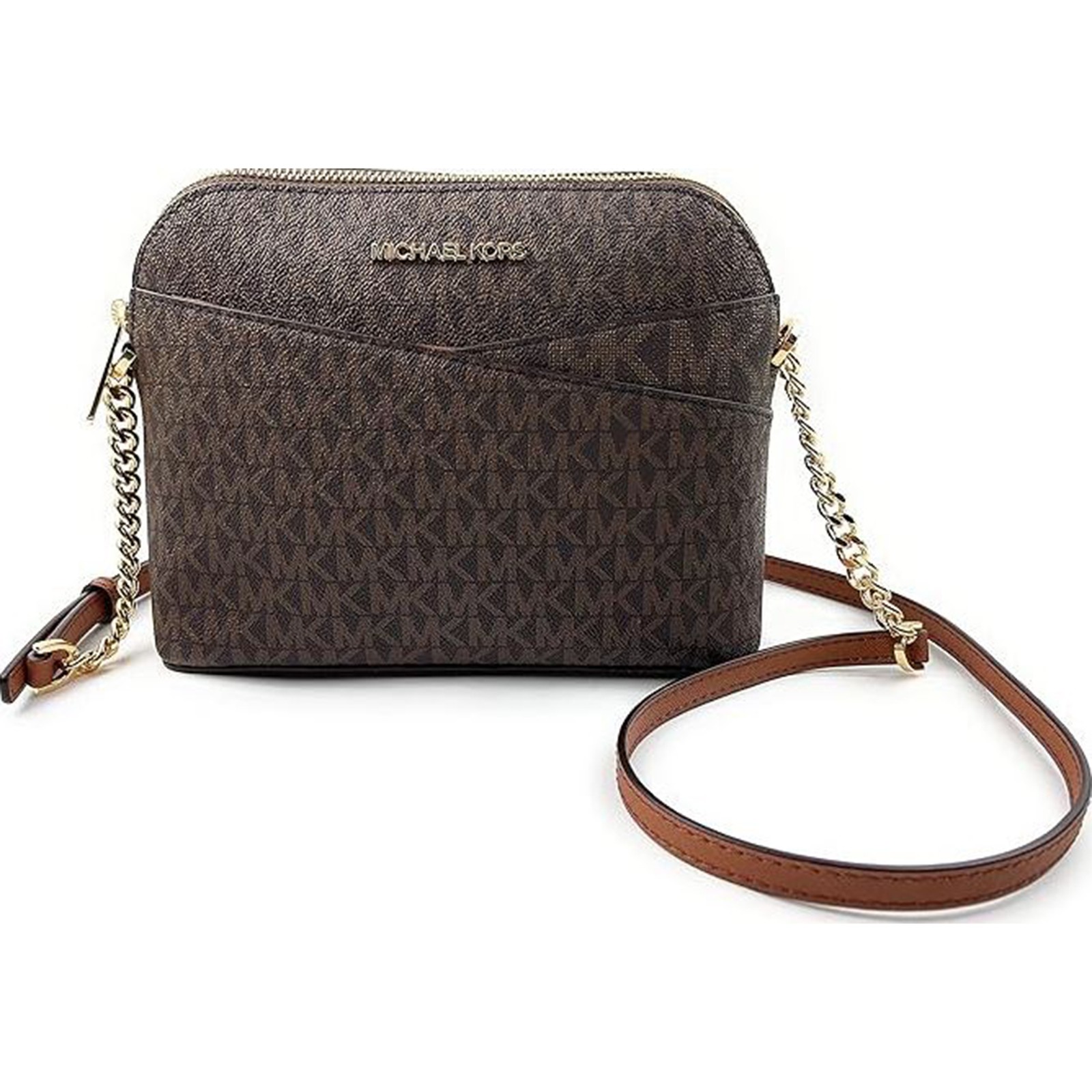 Michael Kors Jet Set Medium Crossbody Leather Handbag (BROWN) 35F1GTVC6B-200