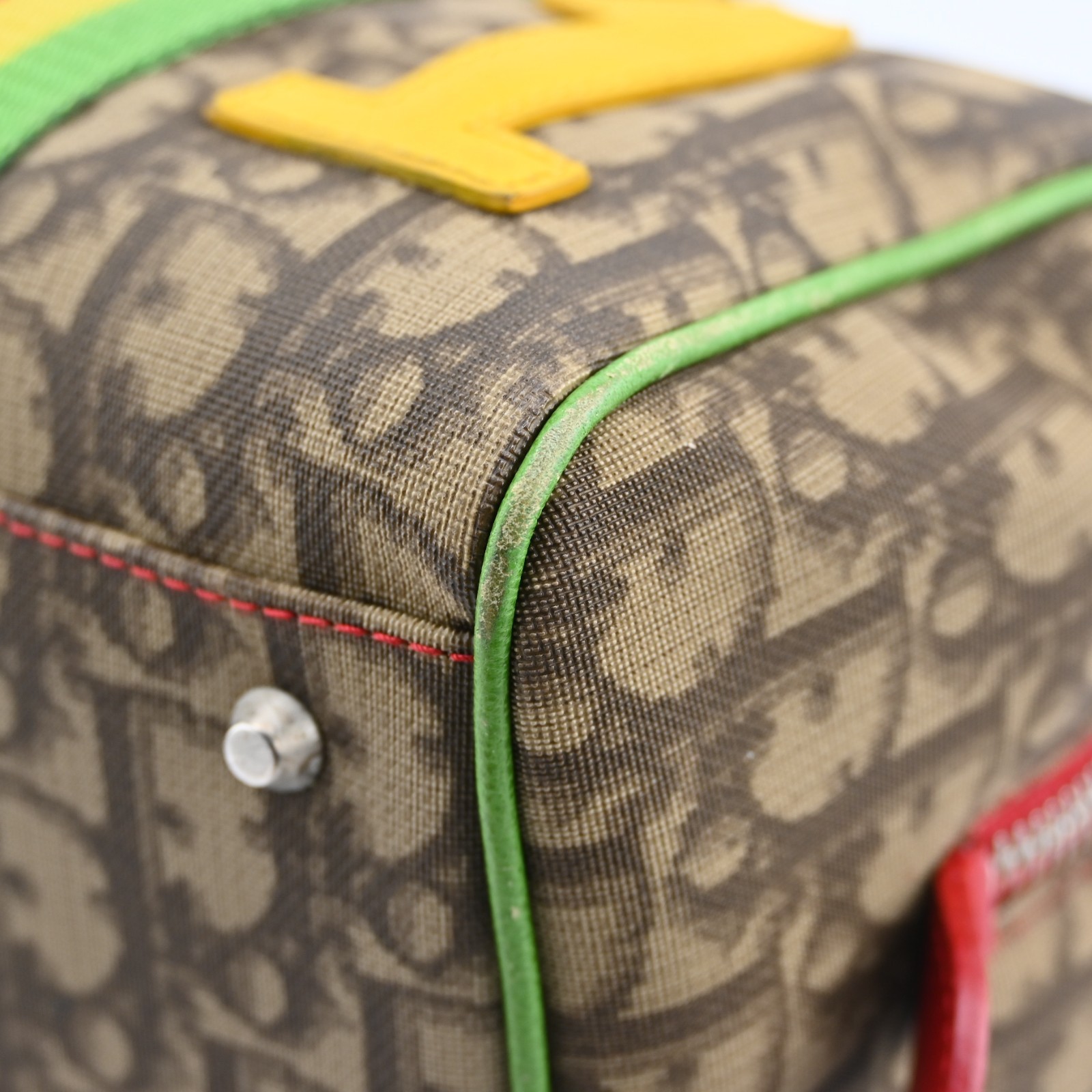 Christian Dior Rasta Line Trotter Mini Boston Bag Beige Rasta Color A4250OC807