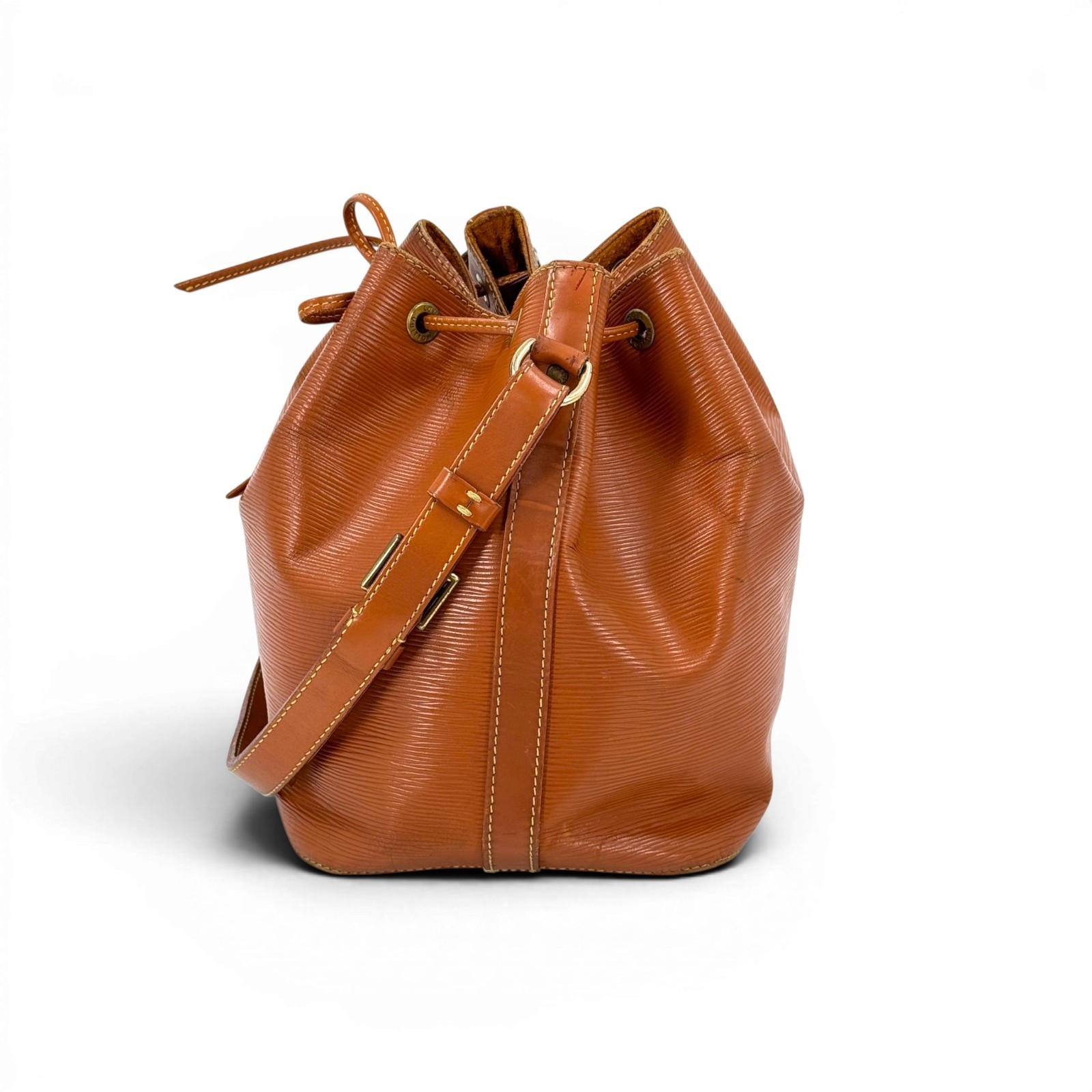 LOUIS VUITTON Petit Noe Epi Leather Kenya Brown Drawstring Bucket Bag M44103